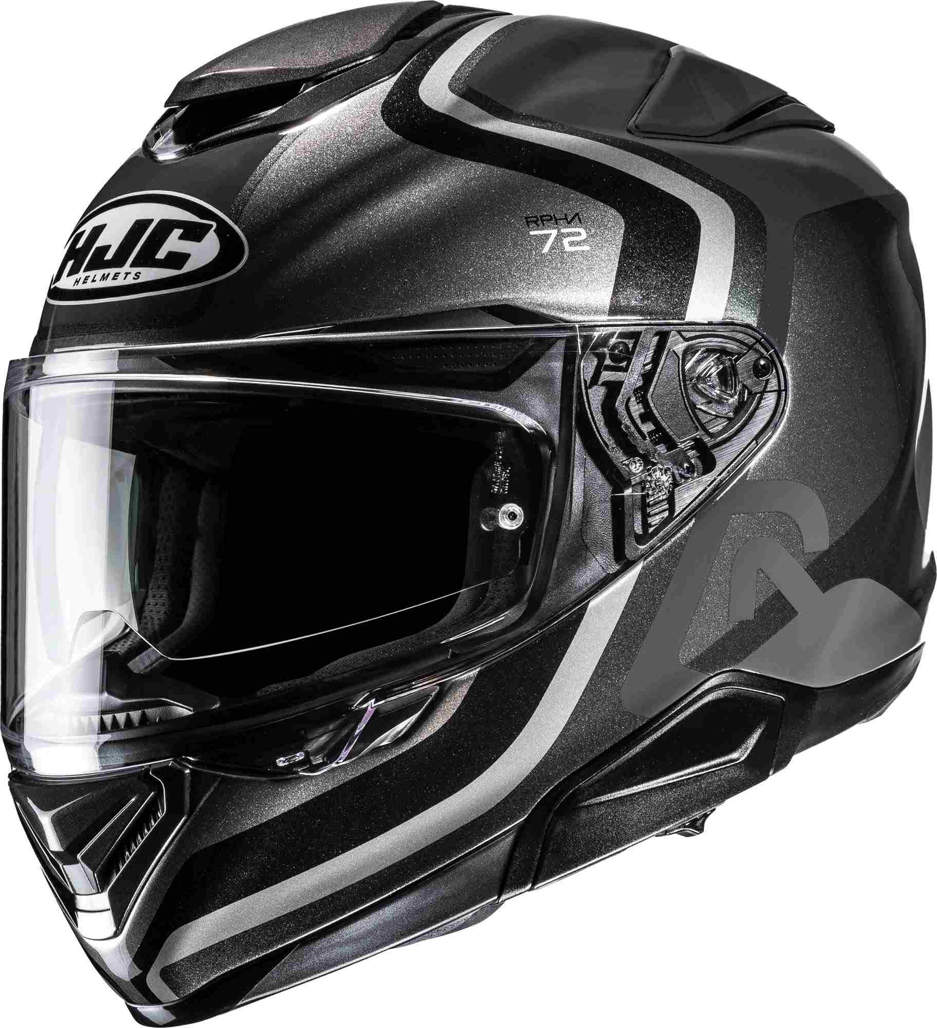 Hjc Men's Black Silver Rpha 72 Ernem Helmet, Black-Silver, Size 2XL For