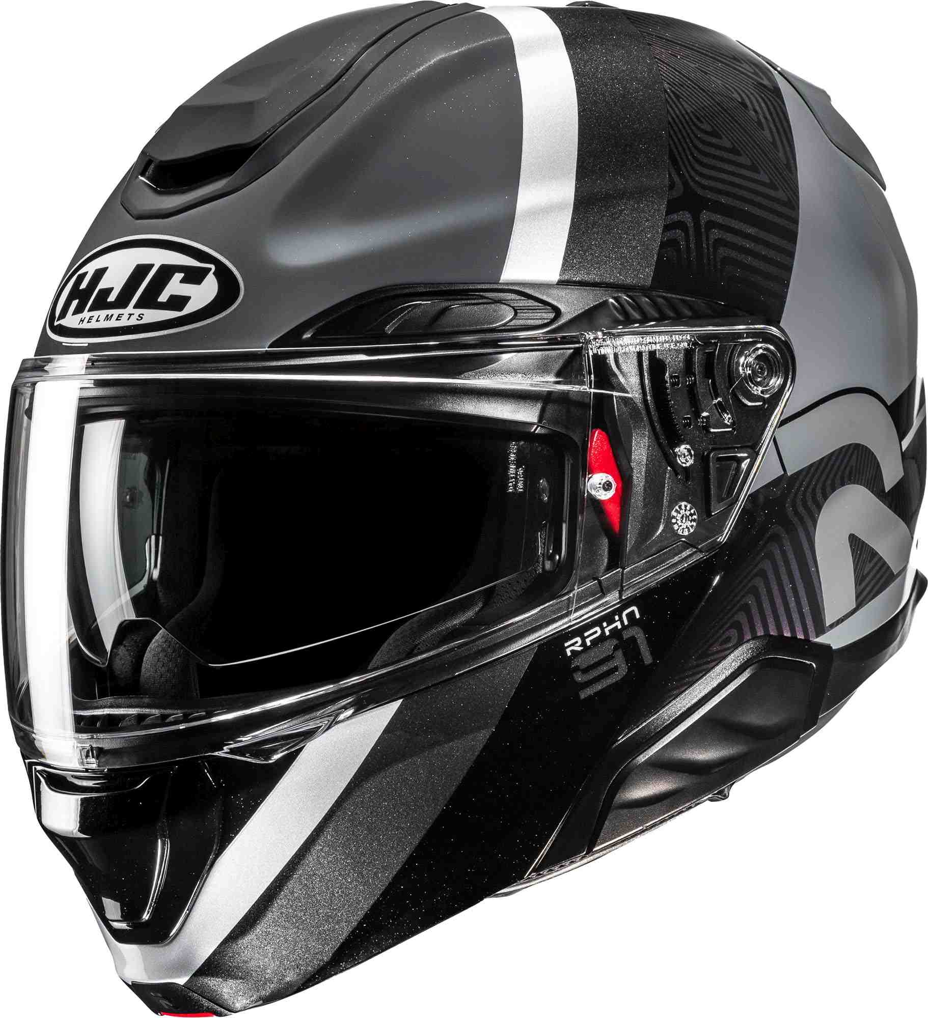 Hjc Men's Black Grey White Rpha 91 Fensh Helmet, Black-Grey-White, Size S For