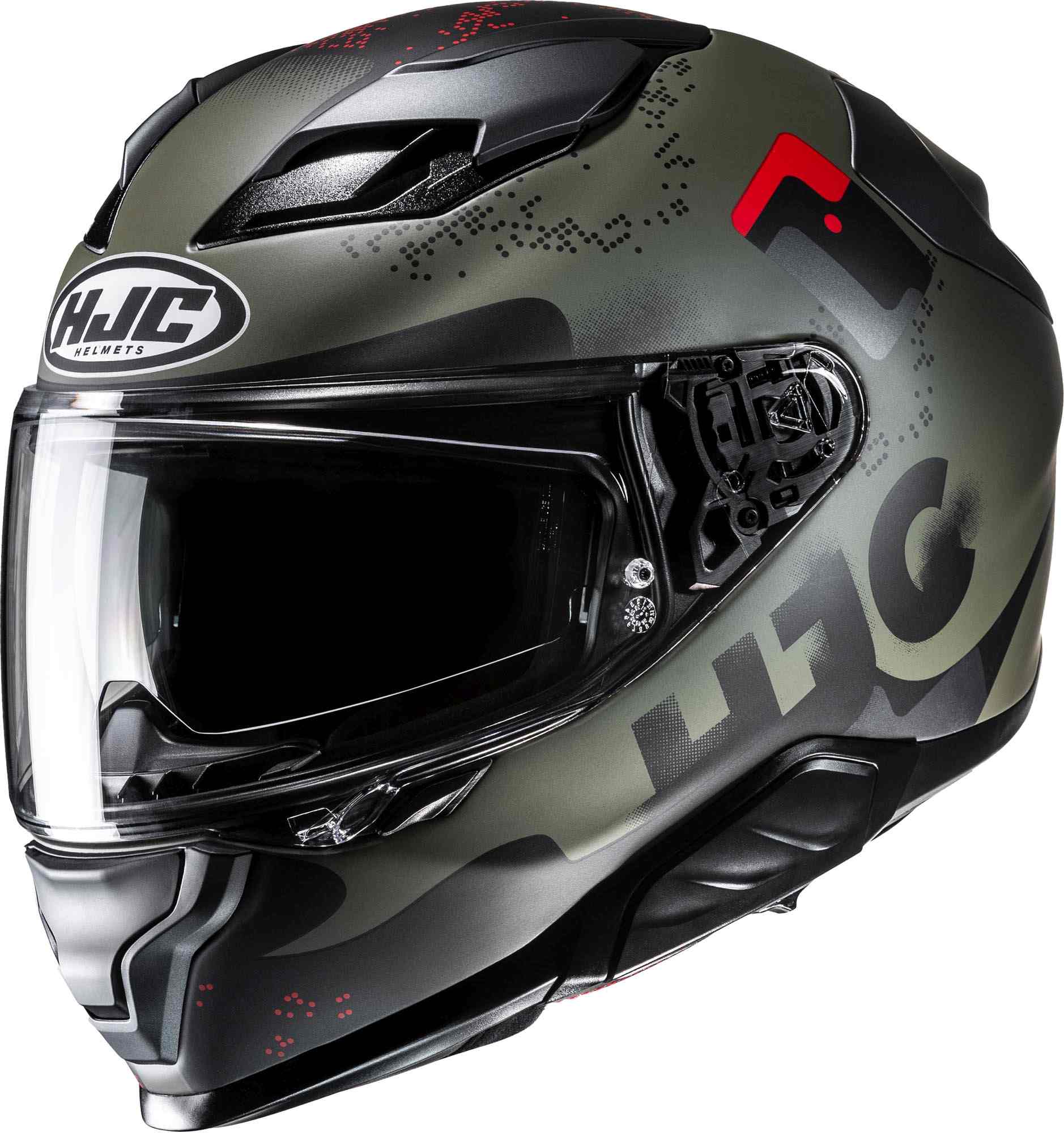 Hjc Men's Black Red Green F71 Faco Helmet, Black-Red-Green, Size L For