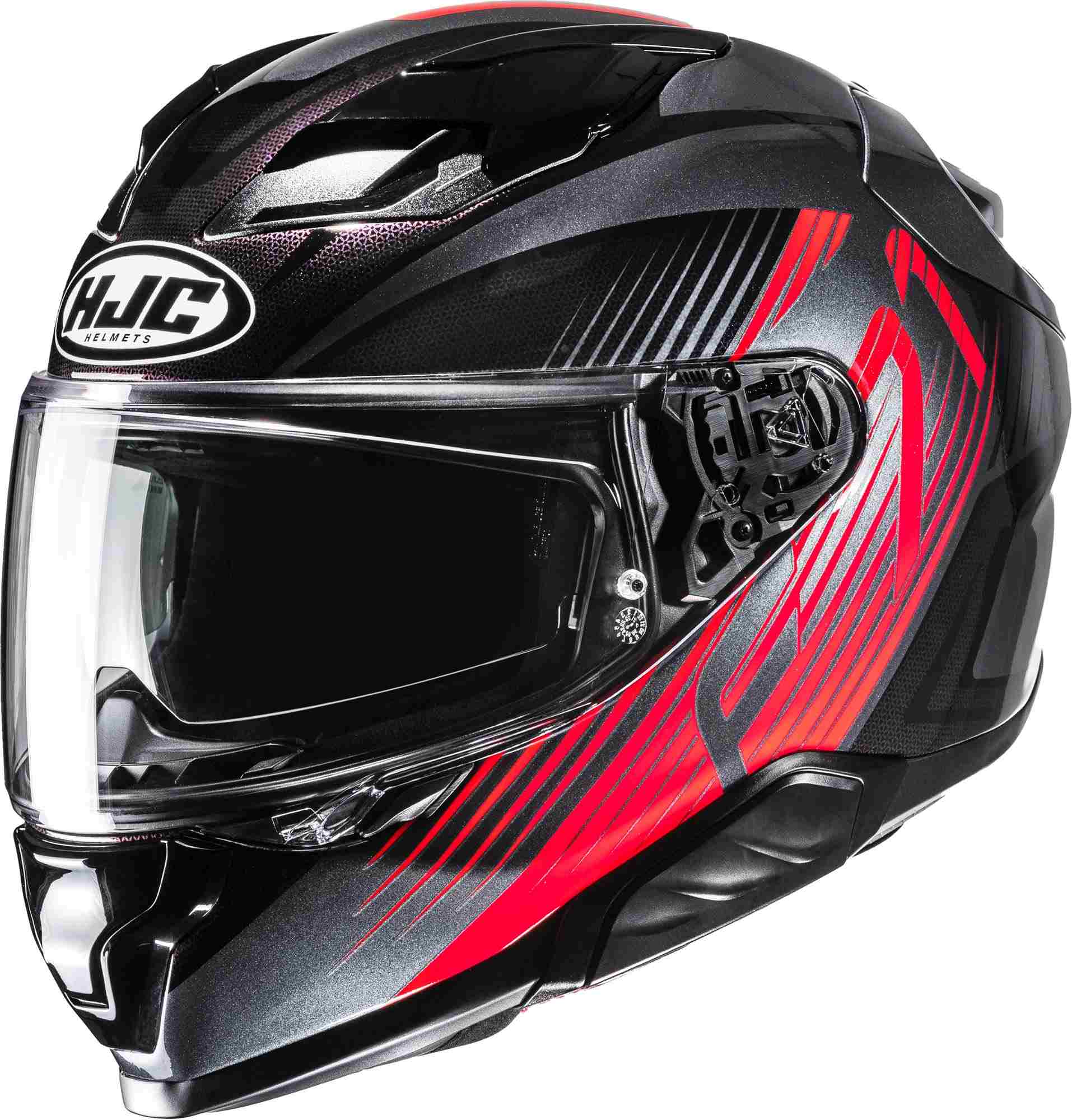Hjc Men's Black Grey Red F71 Catos Helmet, Black-Grey-Red, Size L For