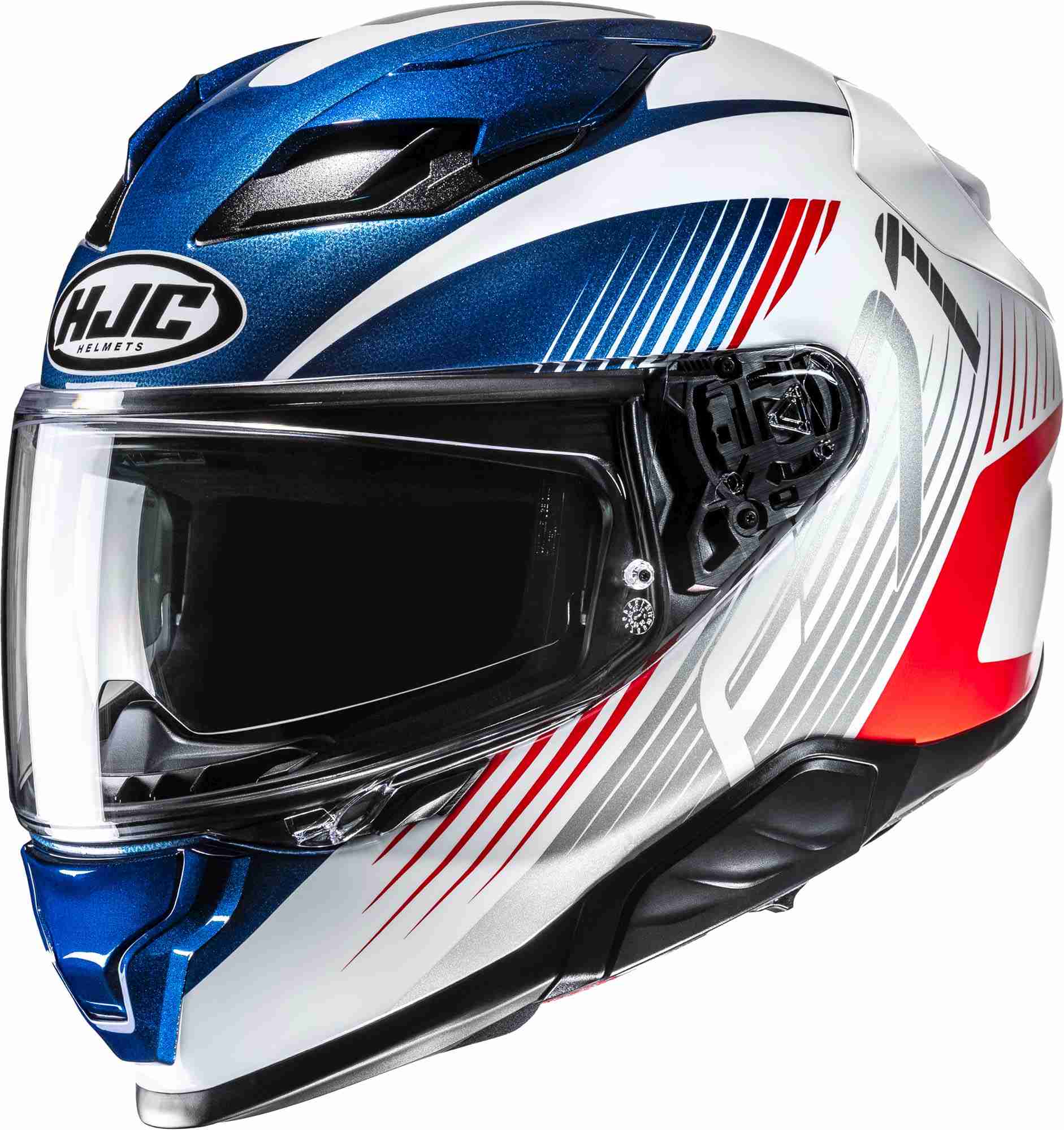 Hjc Men's White Red Blue F71 Catos Helmet, White-Red-Blue, Size L For