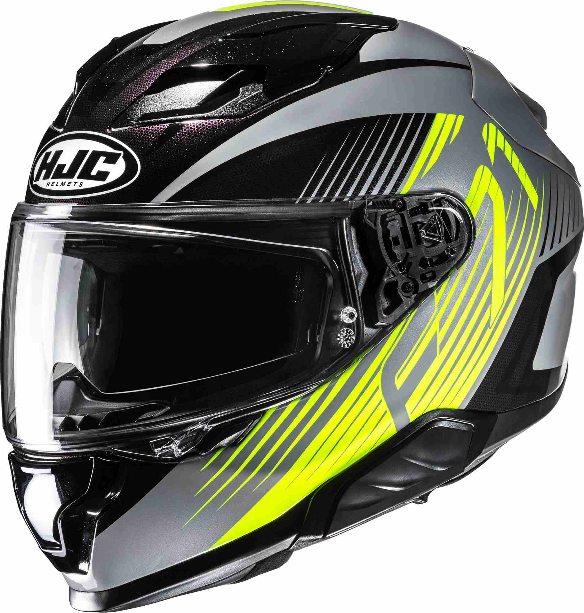 Hjc Men's Black Grey Yellow F71 Catos Helmet, Black-Grey-Yellow, Size Xl For