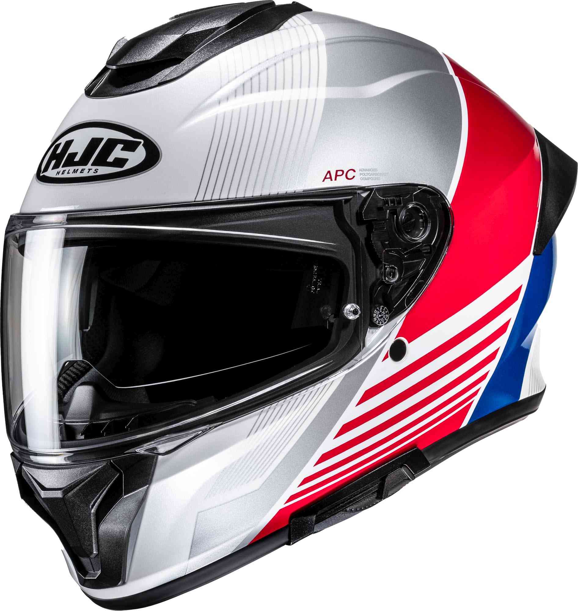Hjc Men's Grey White Red C71 Morix Helmet, Grey-White-Red, Size Xs 54 55 For