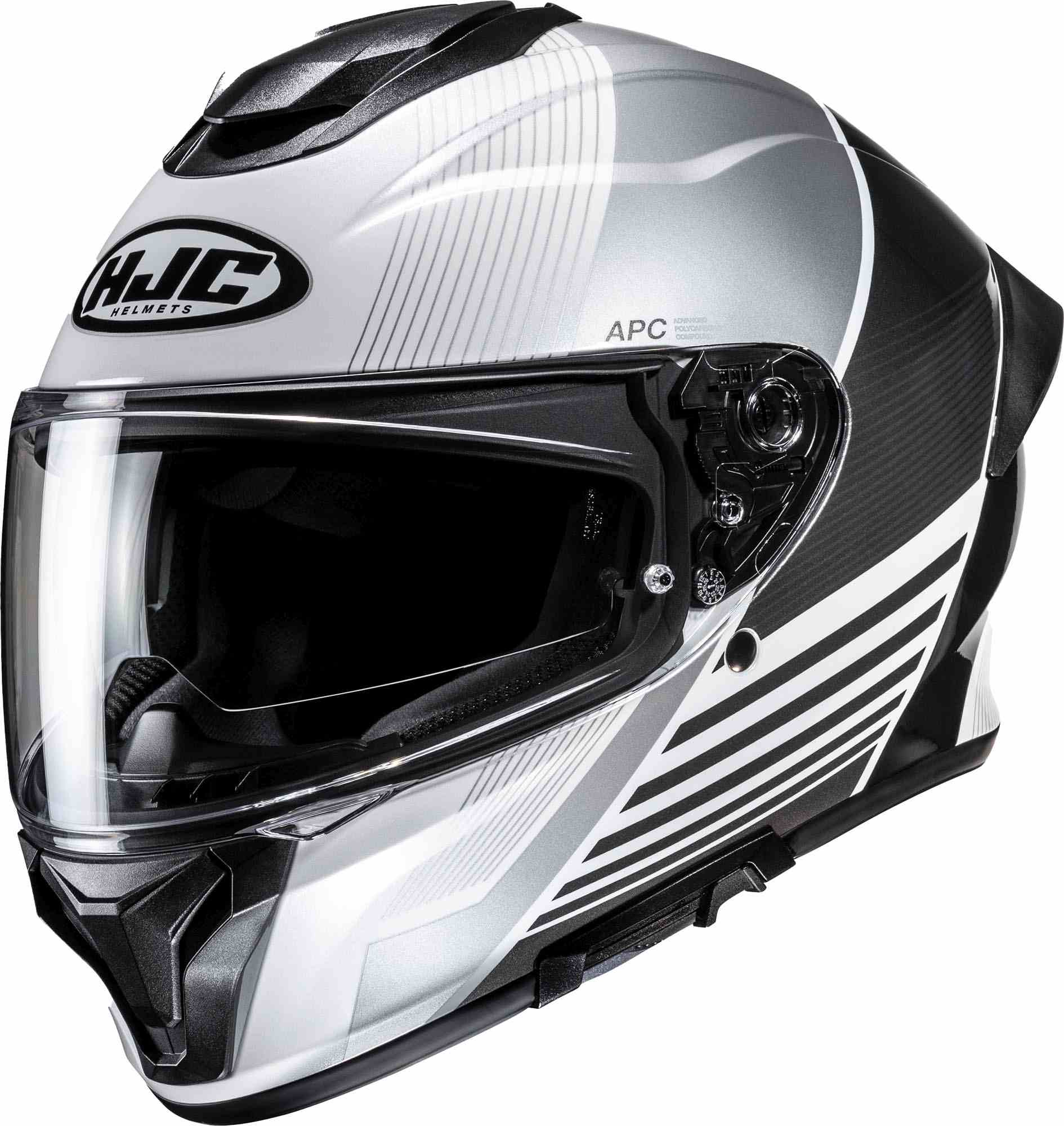 Hjc Men's Black White Silver C71 Morix Helmet, Black-White-Silver, Size L For