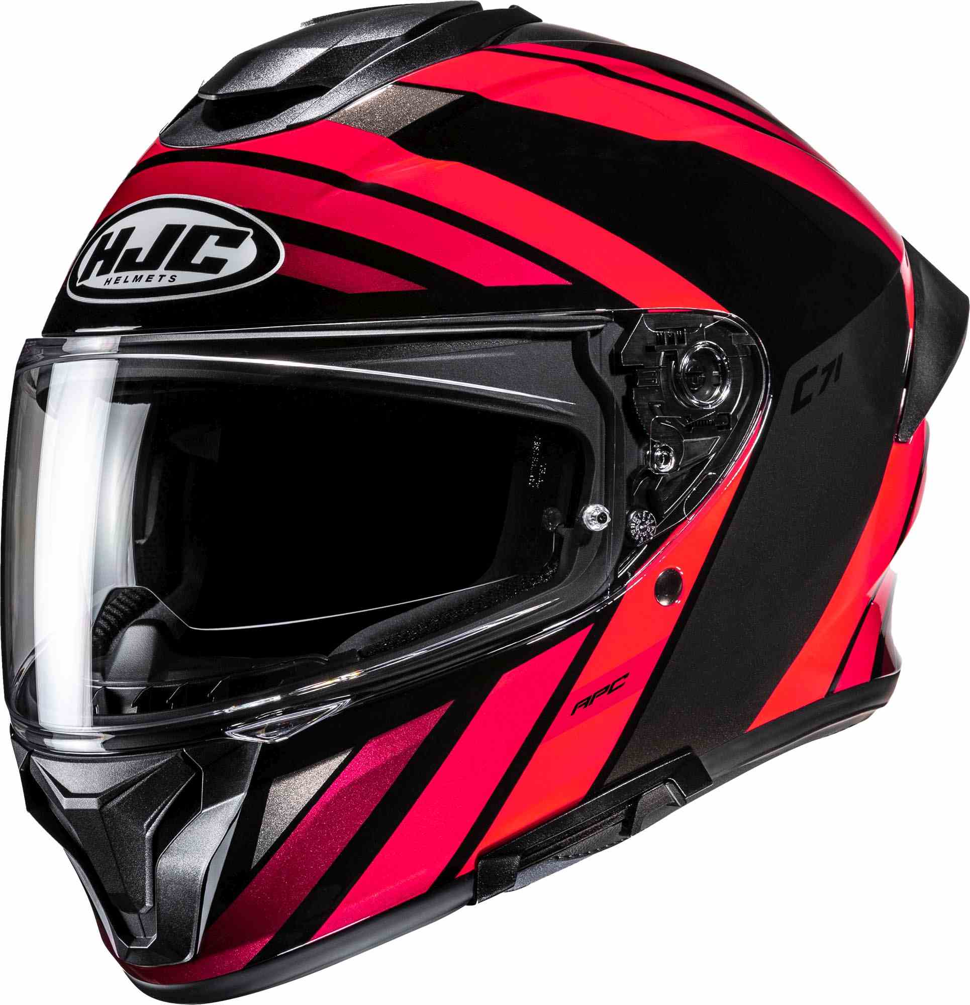 Hjc Men's Black Red C71 Faber Helmet, Black-Red, Size Xs 54 55 For