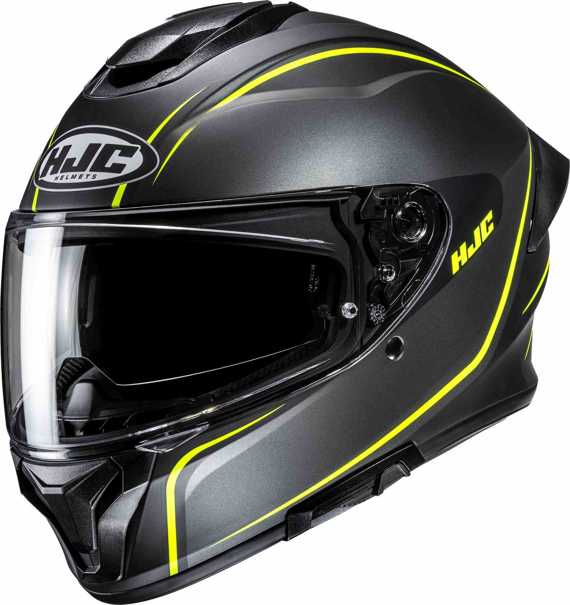 Hjc Men's Grey Yellow C71 Quez Helmet, Grey-Yellow, Size 2XL For