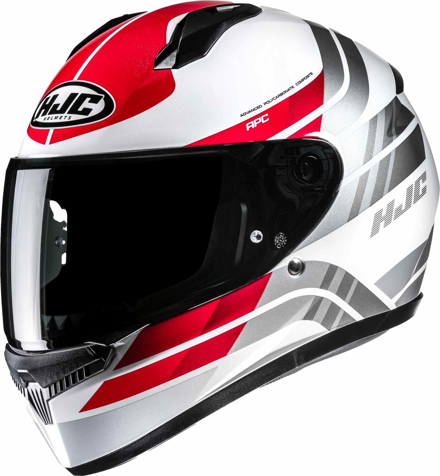 Hjc Men's Grey White Red C10 Hiper Helmet, Grey-White-Red, Size S For