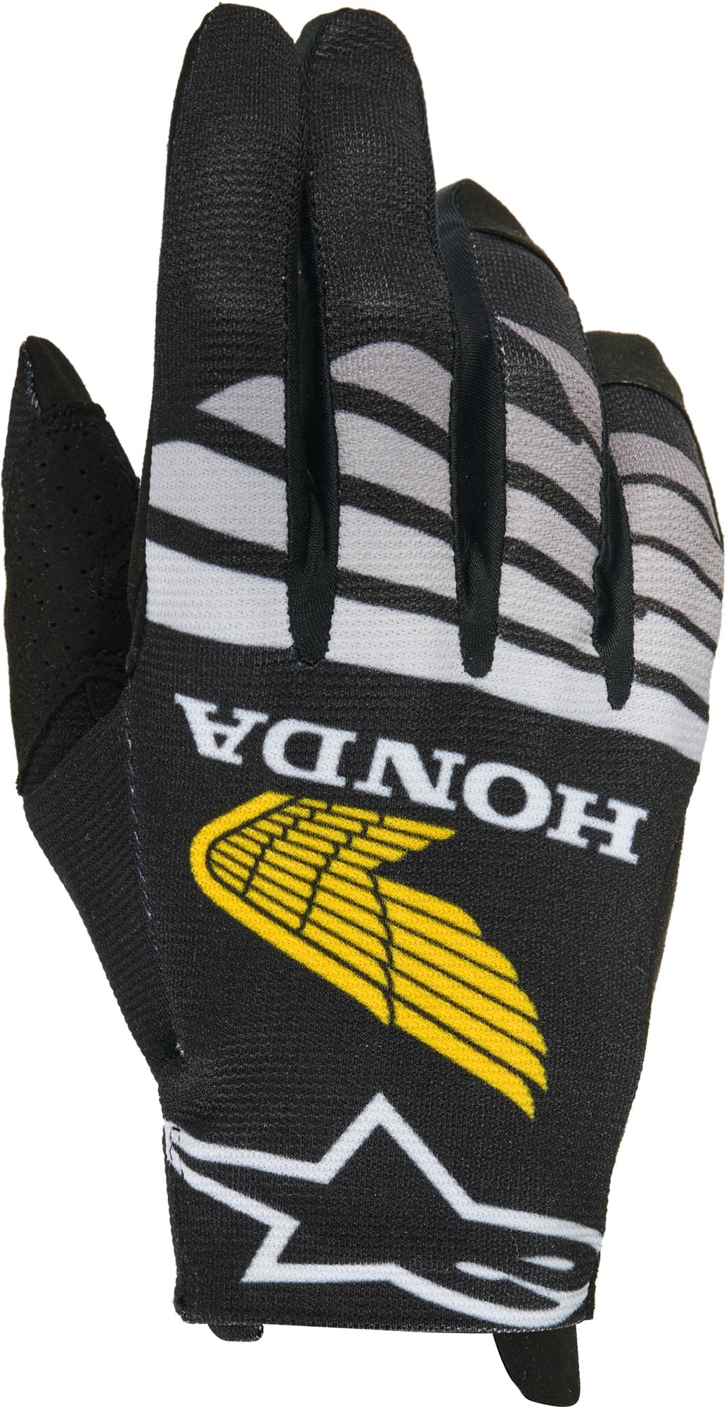 Alpinestars Men's Black Grey Yellow Honda Radar Motocross Gloves, Black-Grey-Yellow, Size 2XL For