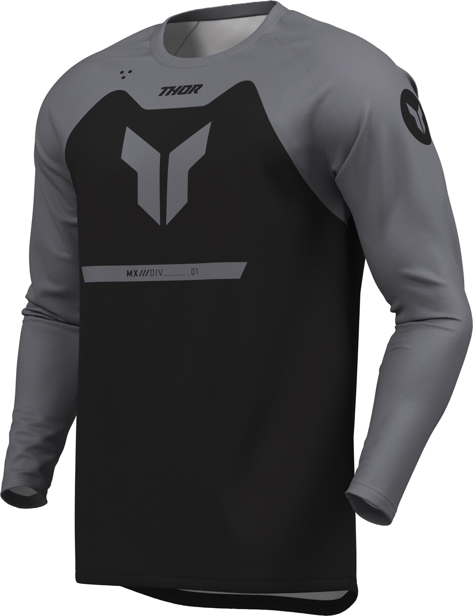 Thor Ridemode Menace Motocross Jersey, Black-Grey, Size S-image