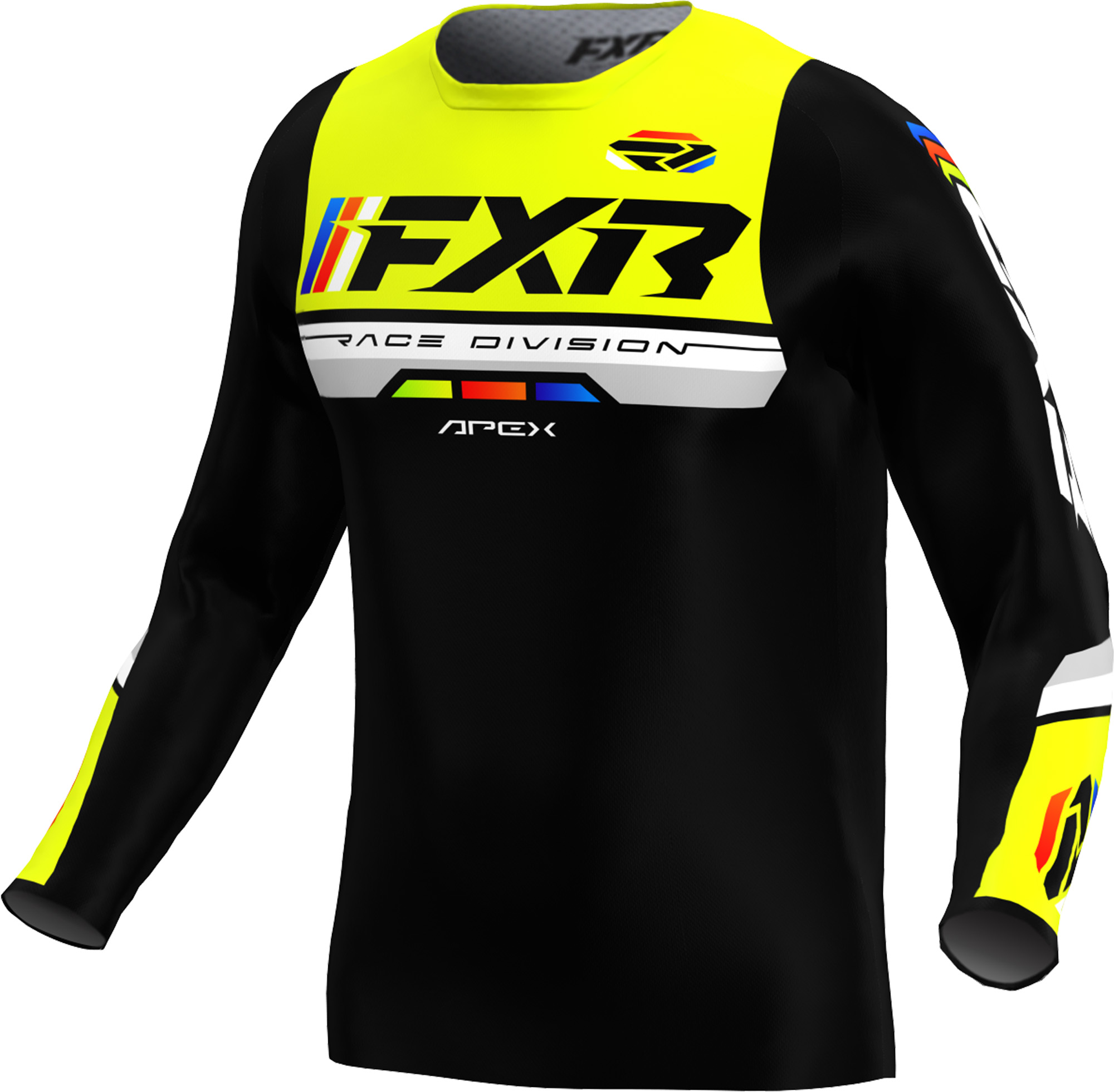 Zdjęcia - Odzież motocyklowa FXR Apex Koszulka motocrossowa, czarny-niebieski-żółty, Rozmiar S 