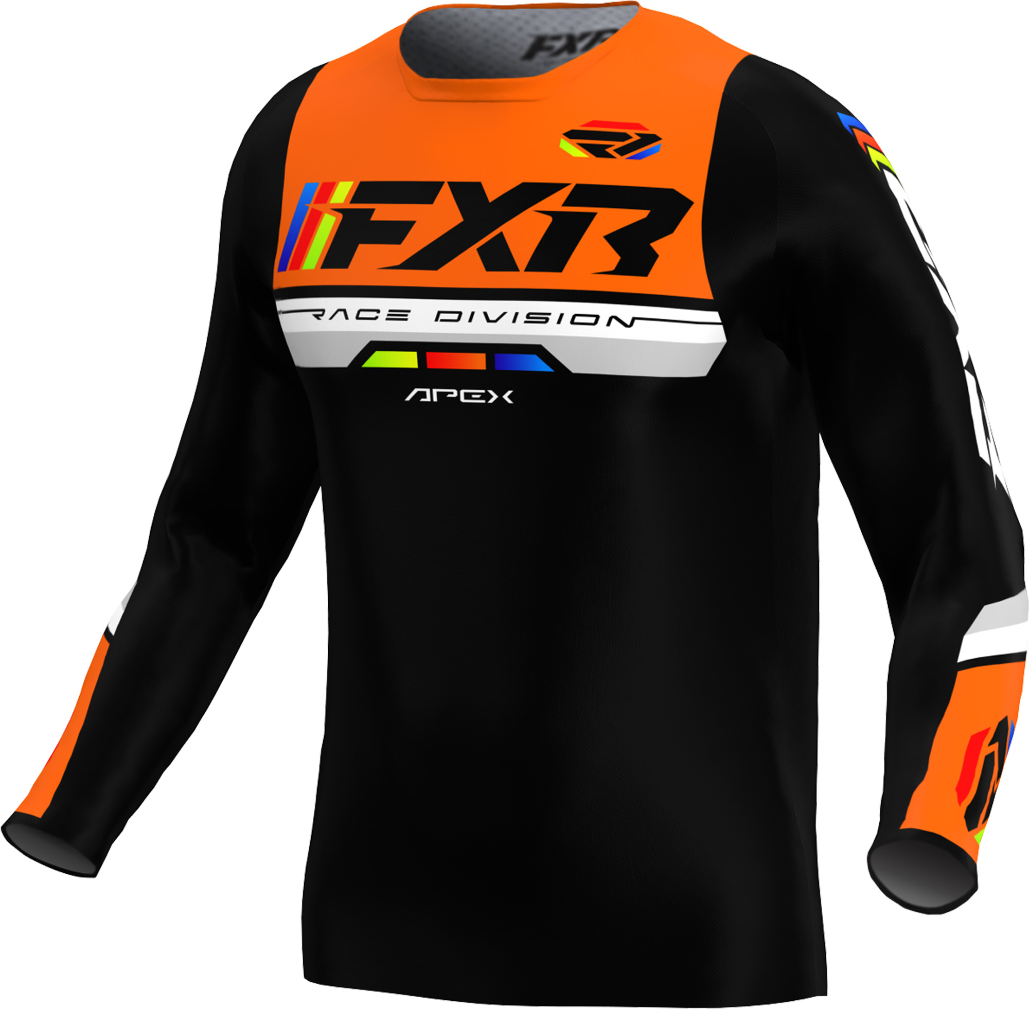 FXR Apex Maillot de motocross, noir-blanc-orange, taille XL pour Hommes