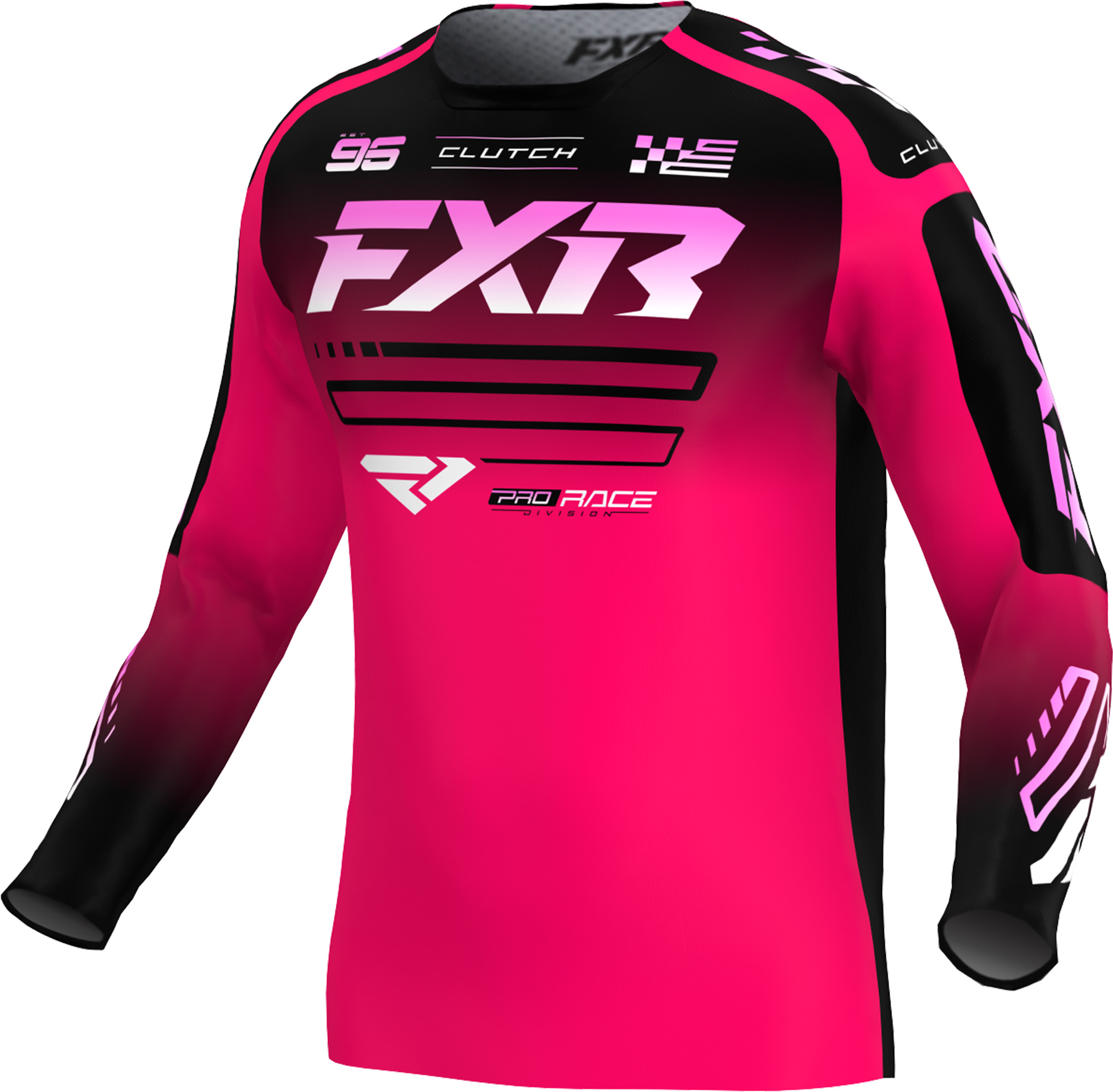 FXR Clutch Maillot de motocross enfant, noir-rose, taille S pour Des gamins