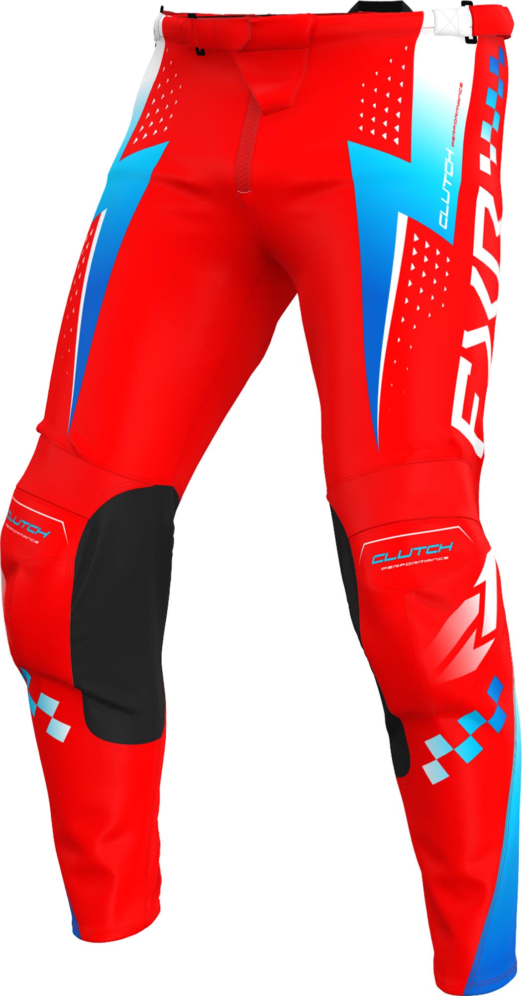 FXR Clutch Pro Motocross Pants, black-white-red-blue, Size 30 for Men