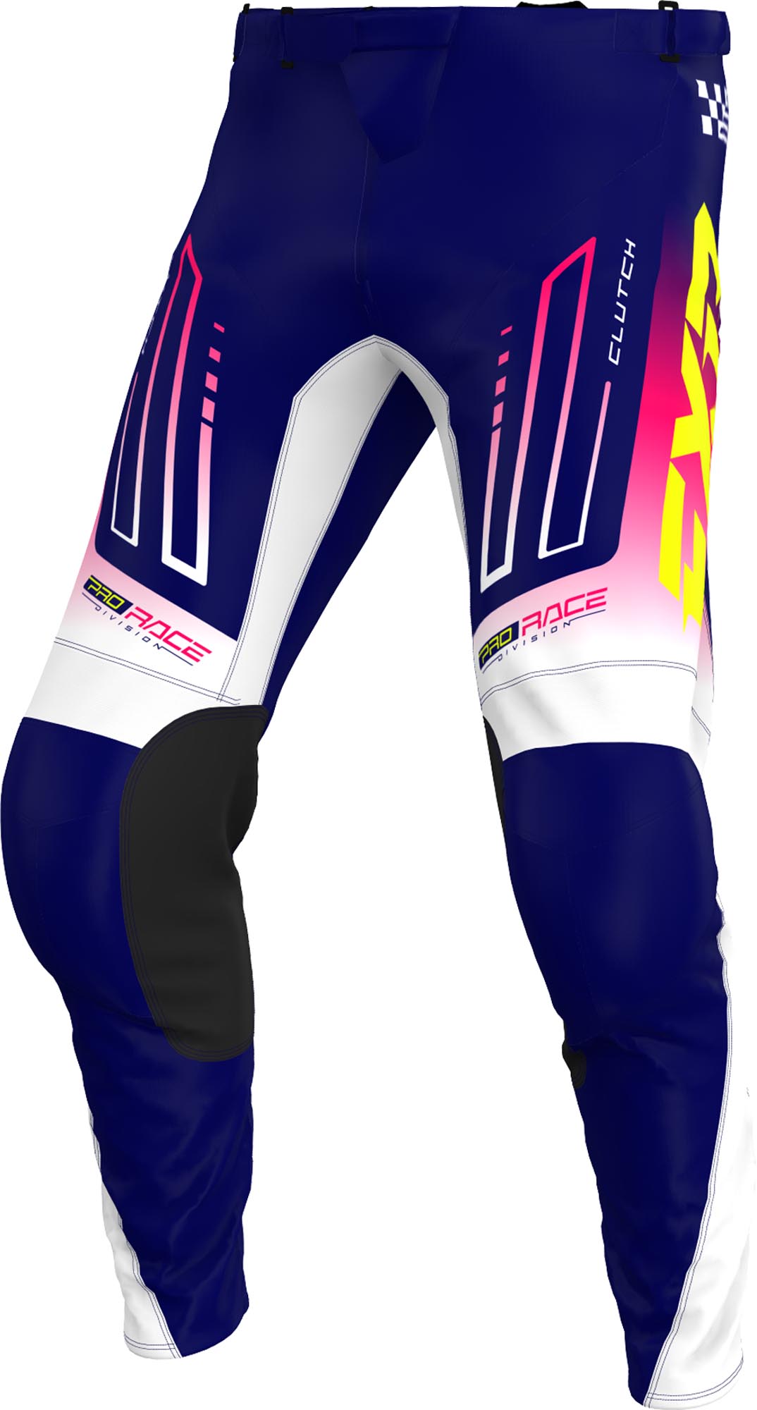 FXR Clutch Pantalons de motocross, noir-rose-bleu, taille 34 pour Hommes