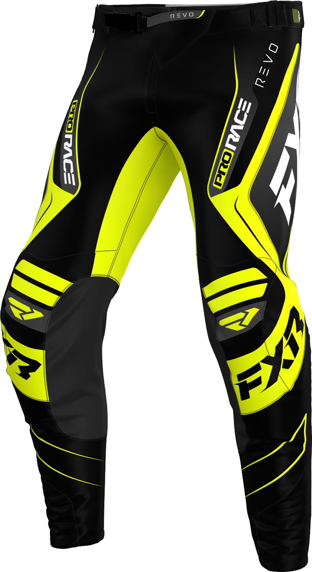 FXR Revo Pantalons de motocross pour jeunes, noir-jaune, taille 26