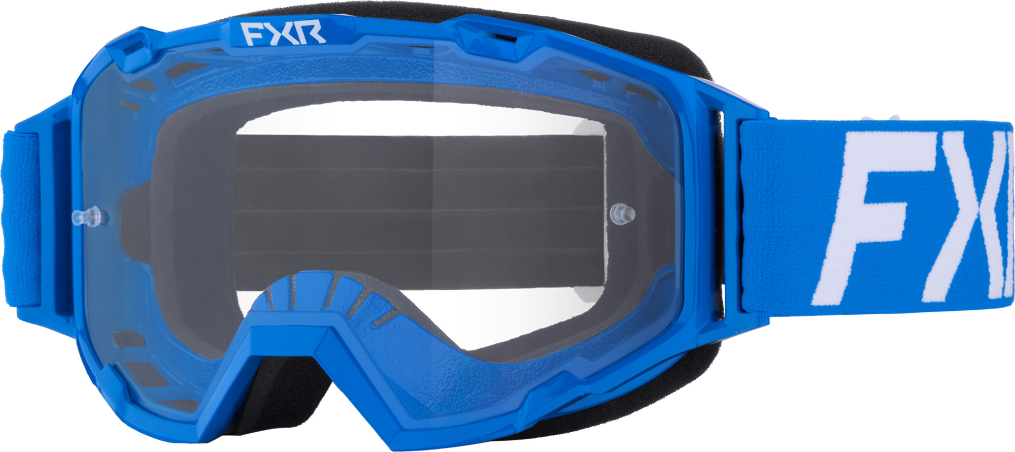 FXR Maverick Prime 2025 Lunettes de motocross, blanc-bleu pour Hommes
