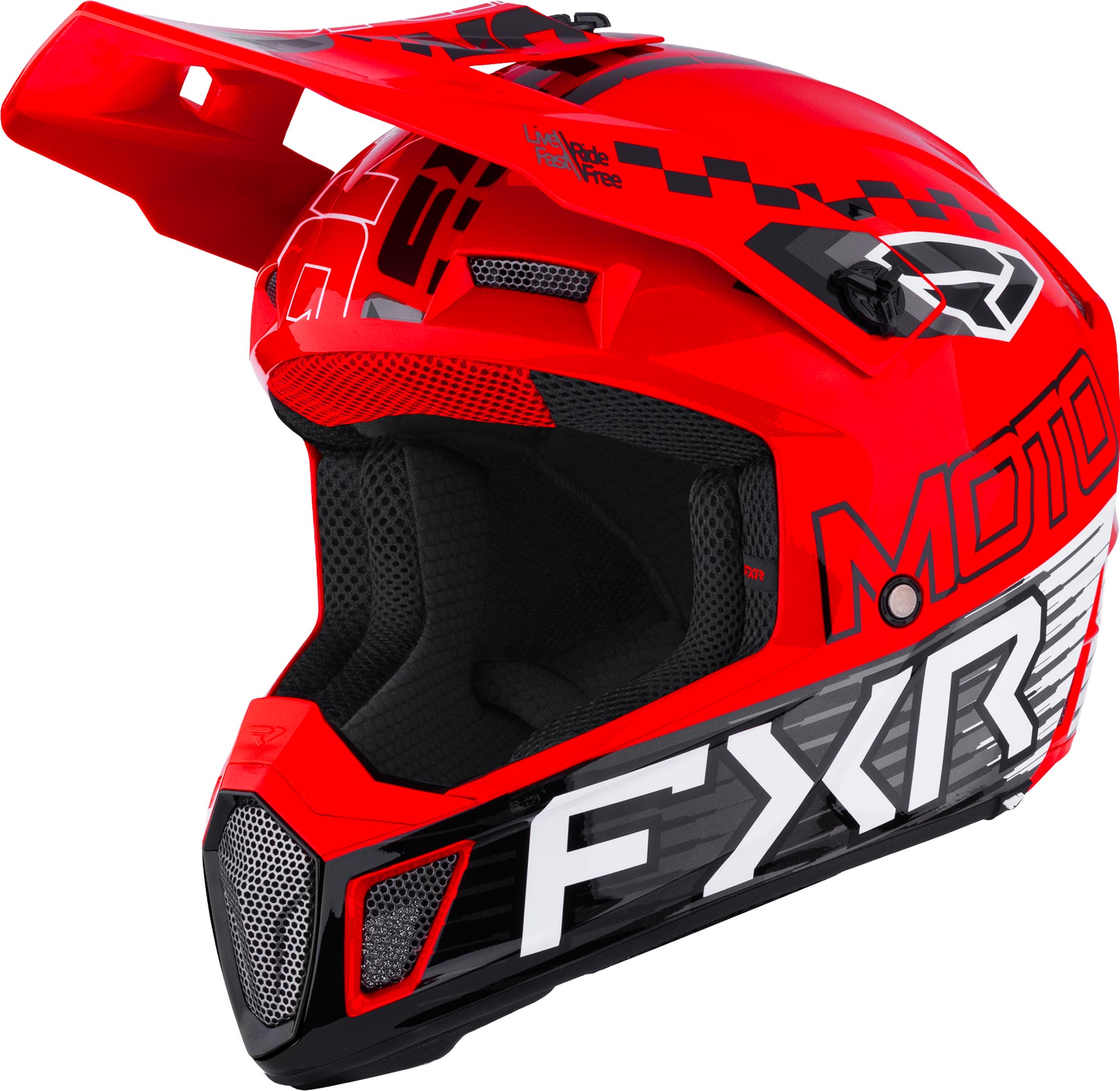 FXR Clutch Race Div Casque de motocross, noir-blanc-rouge, taille XL pour Hommes