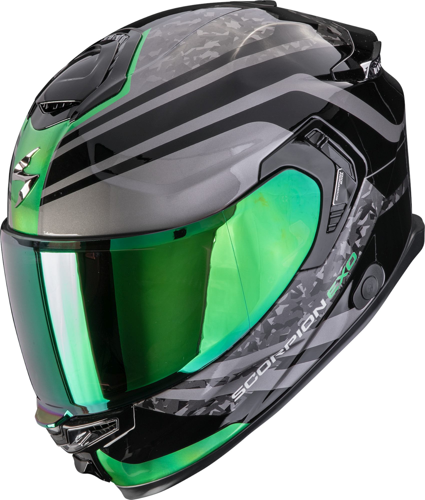 Scorpion EXO-GT Sp Air Arten Full-Face Helmet, Black-Green, Size L For Men