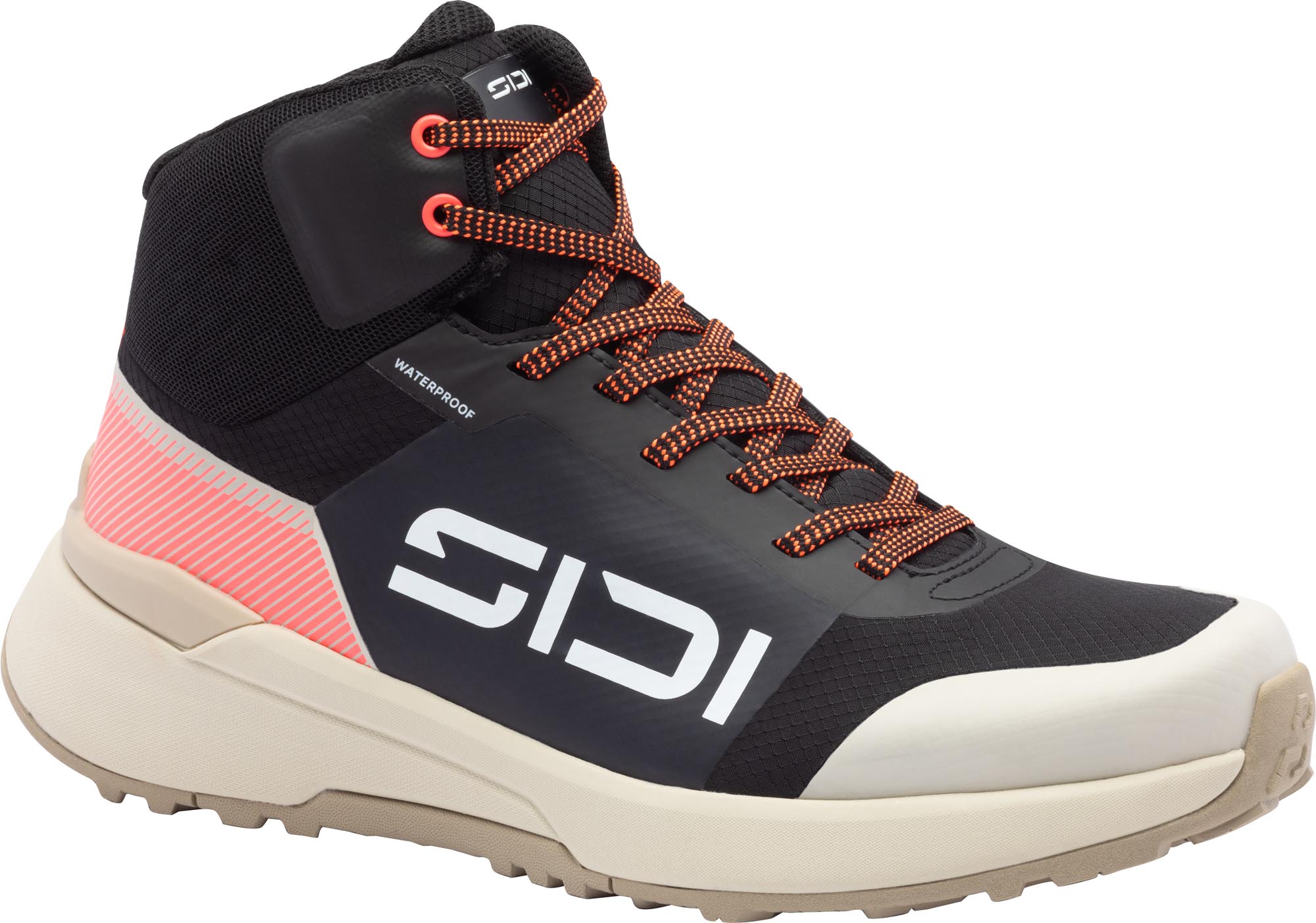 Sidi Men's Black Beige Fluxx Mid Waterproof Motorcycle Shoes, Black-Beige, Size 45 For