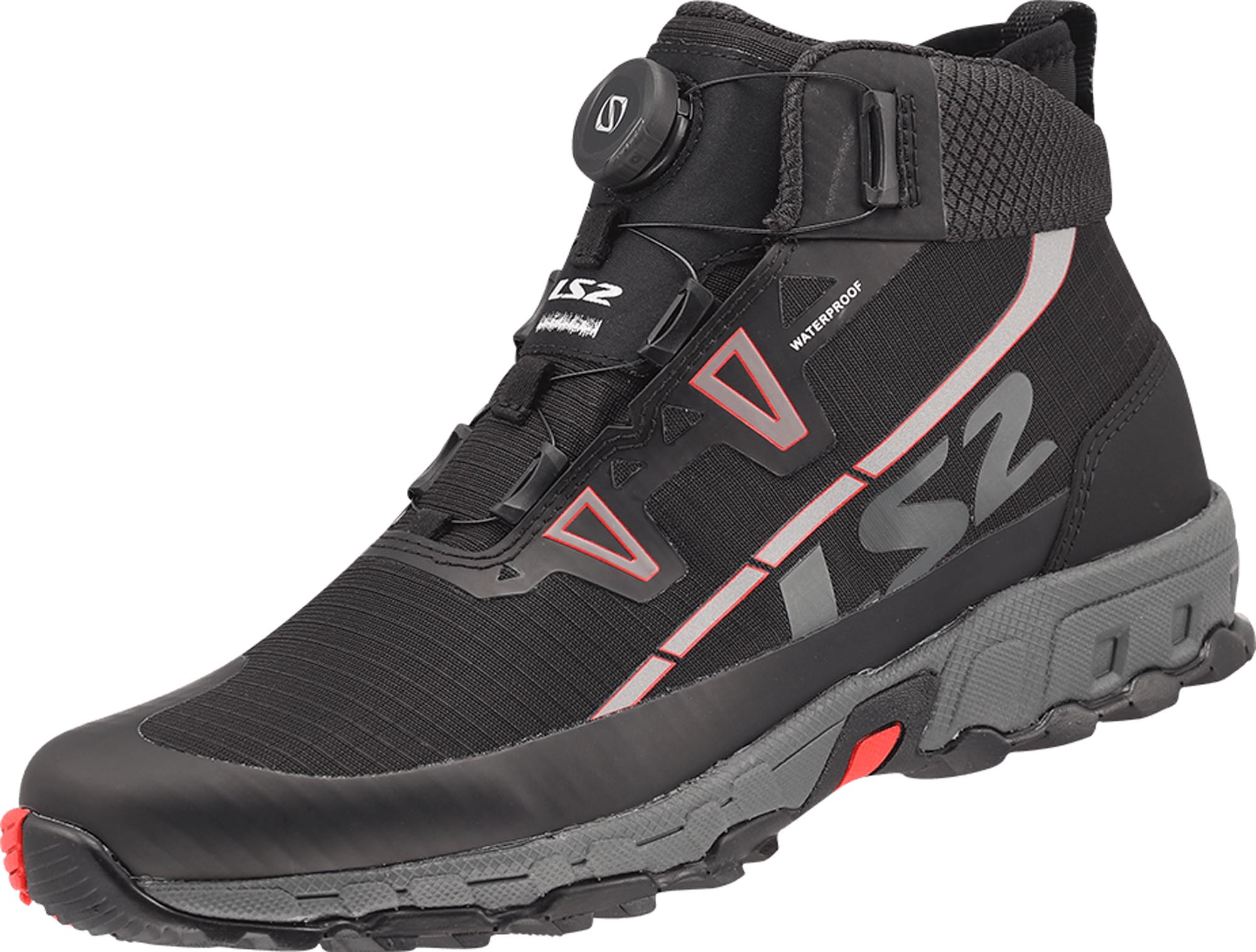 LS2 Trekker Waterproof Motorcycle Shoes, Black, Size 46 For Men