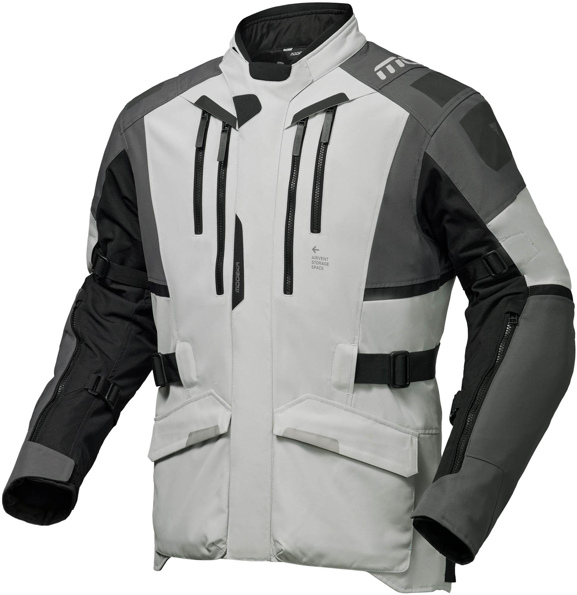 Modeka Men's Black Grey Striker Iii Motorcycle Textile Jacket, Black-Grey, Size 4XL For