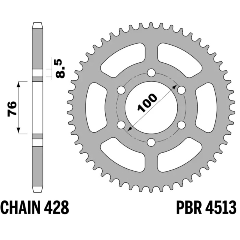 PBR Rear Sprocket Steel Standard - 428-image-989899076