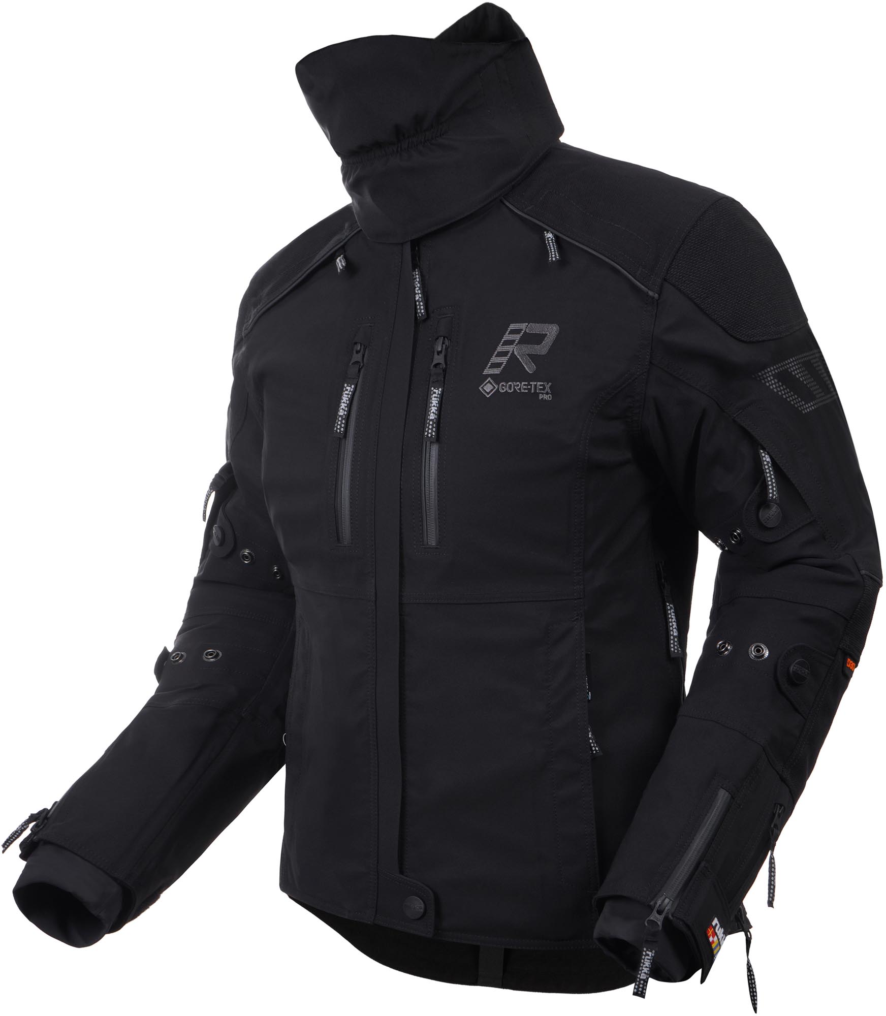 Rukka Flexorina Veste textile moto pour femmes imperméable, noir-gris, taille 42