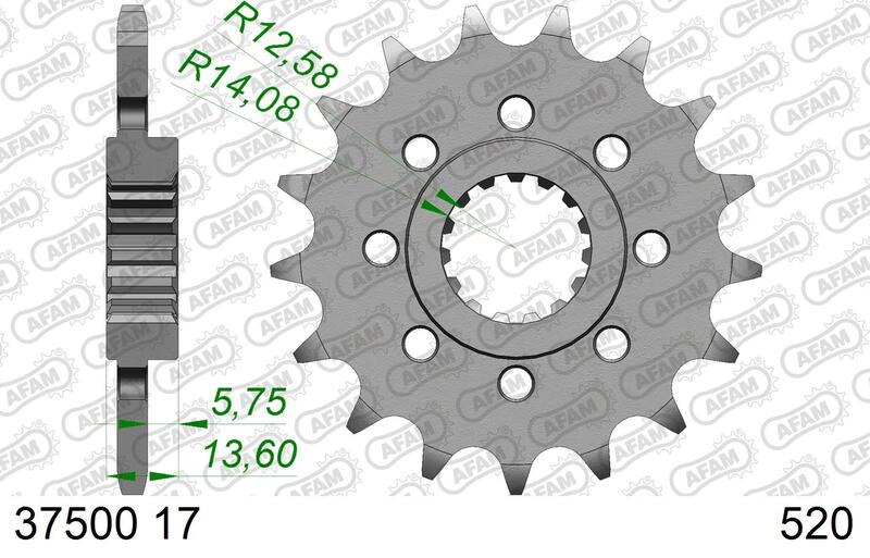 Afam Unisex Steel Standard Front Sprocket - 520