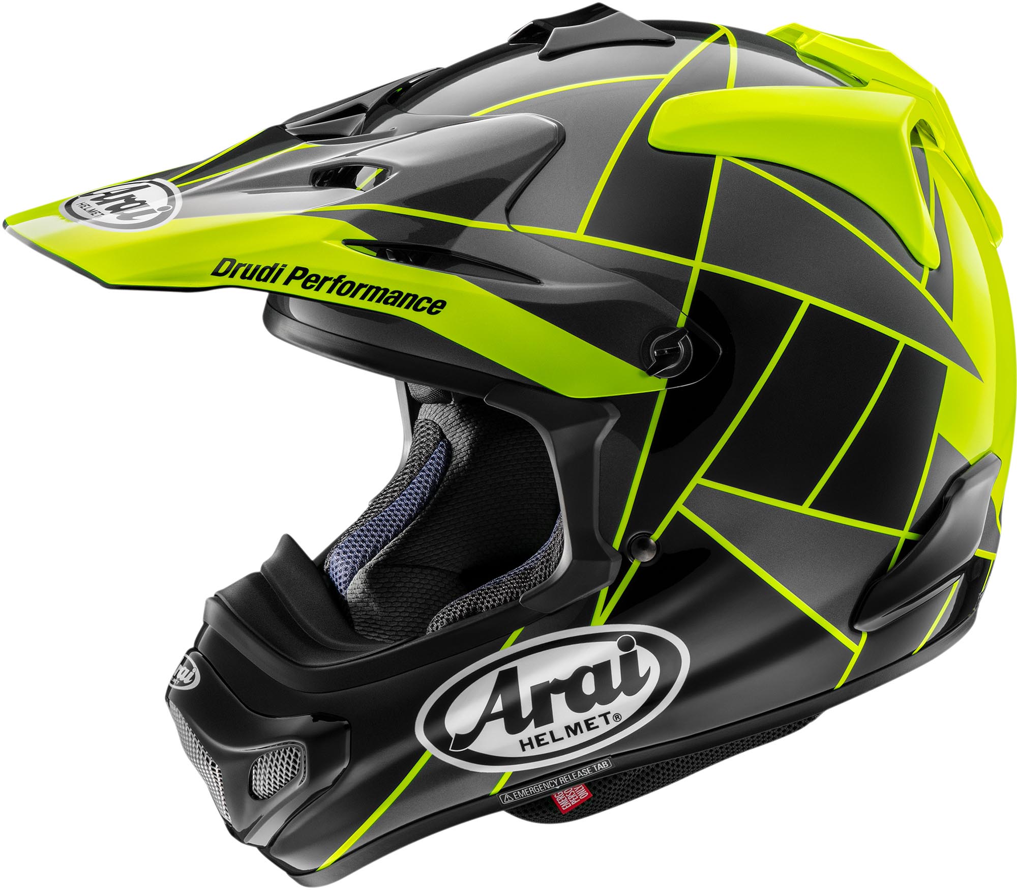 Arai Men's Yellow Mx-V Evo Peak Motocross Helmet, Size Xs For