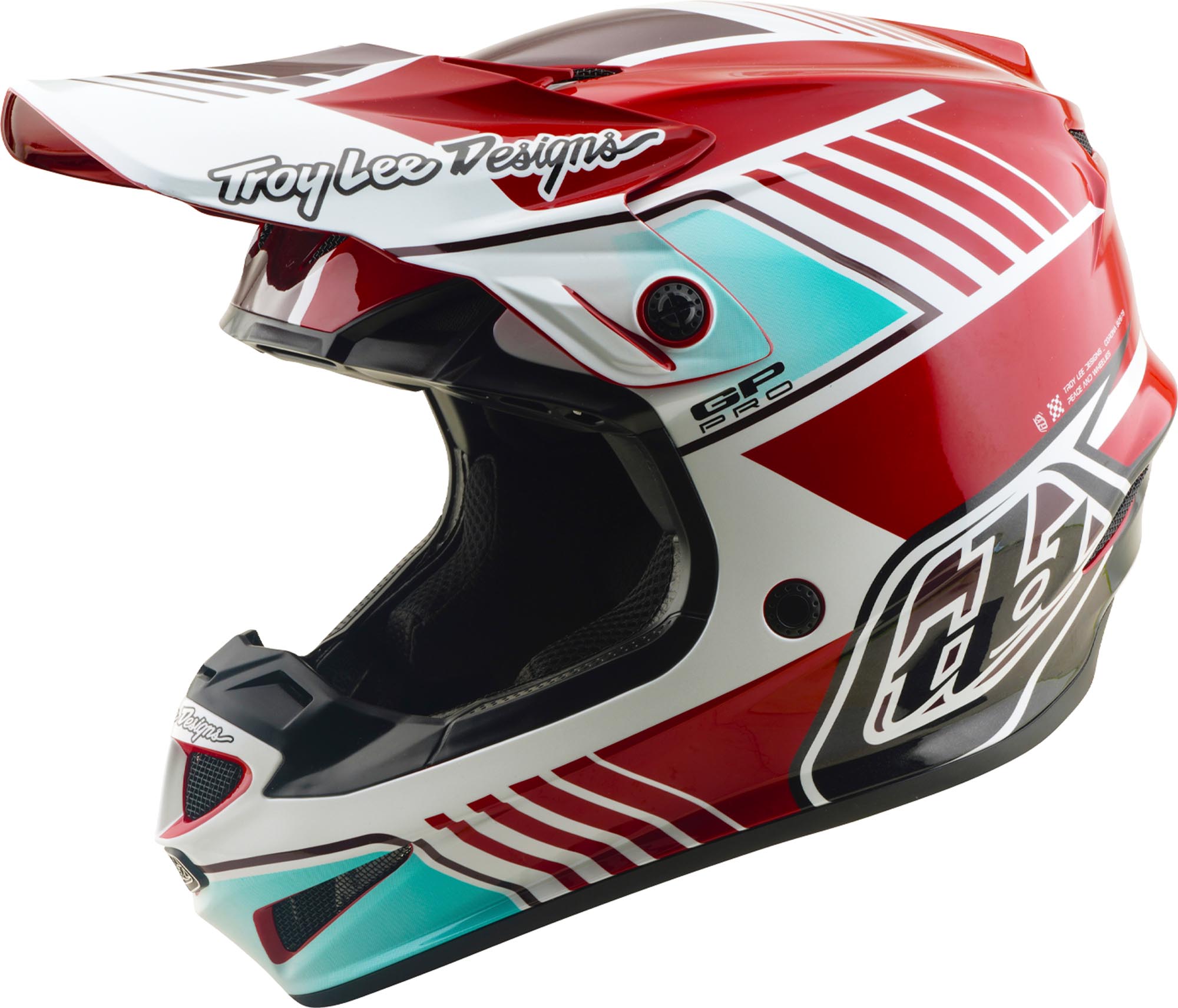 Troy Lee Designs Gp Pro Mips Segment Motocross Helmet, White-Red, Size Xl