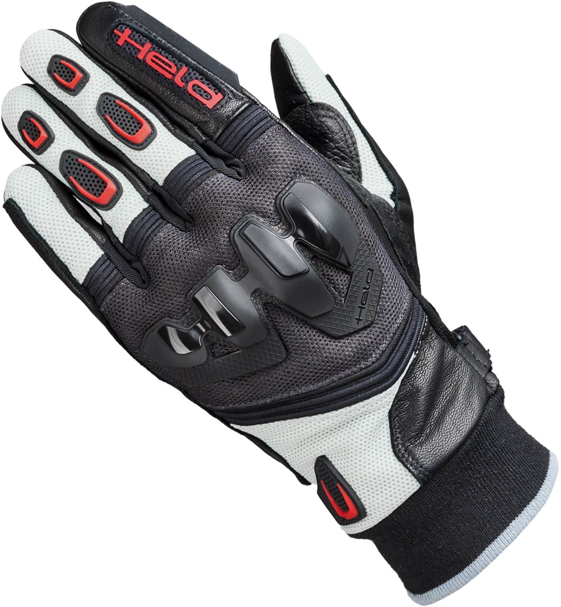Held Sambia KTC 2 Adventure Motorcycle Gloves, black-grey-red, Size S M for Men