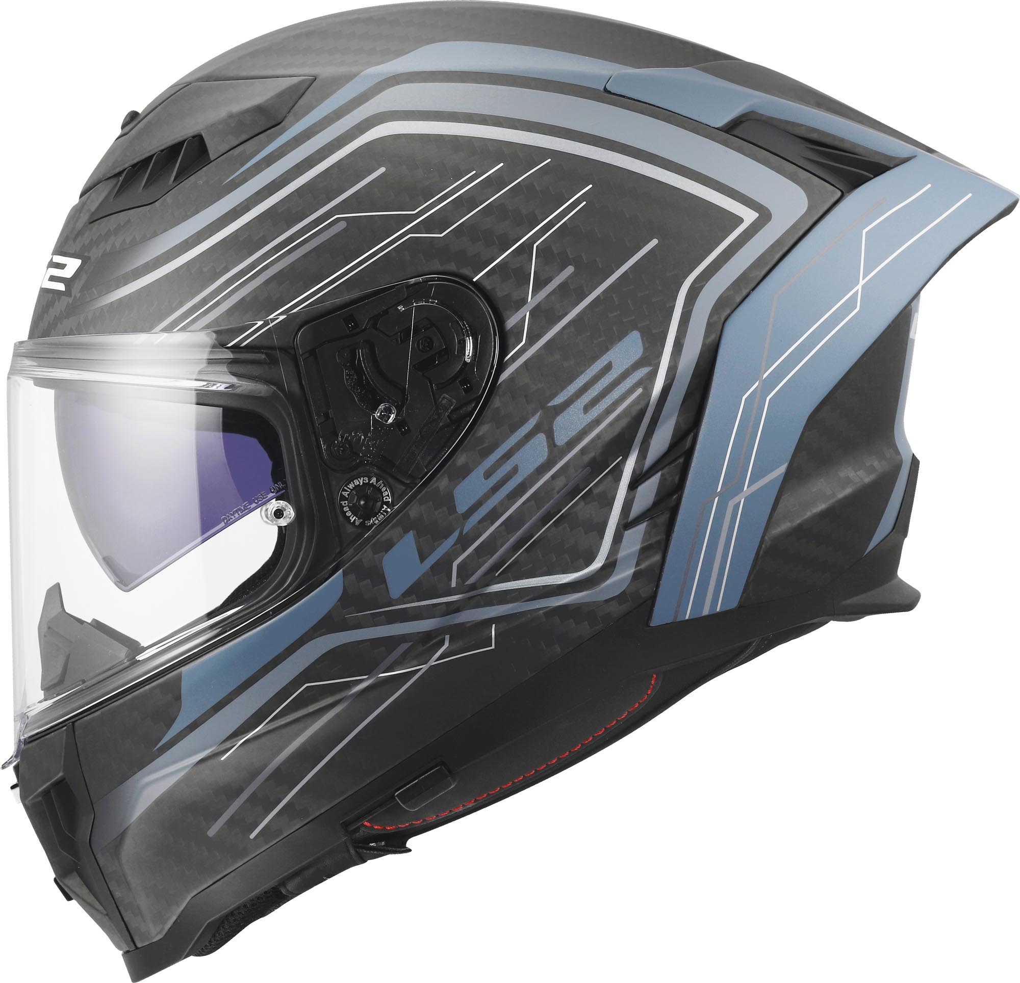 Side view of LS2 FF807 Dragon Subic Helmet, blue, Size S for Men