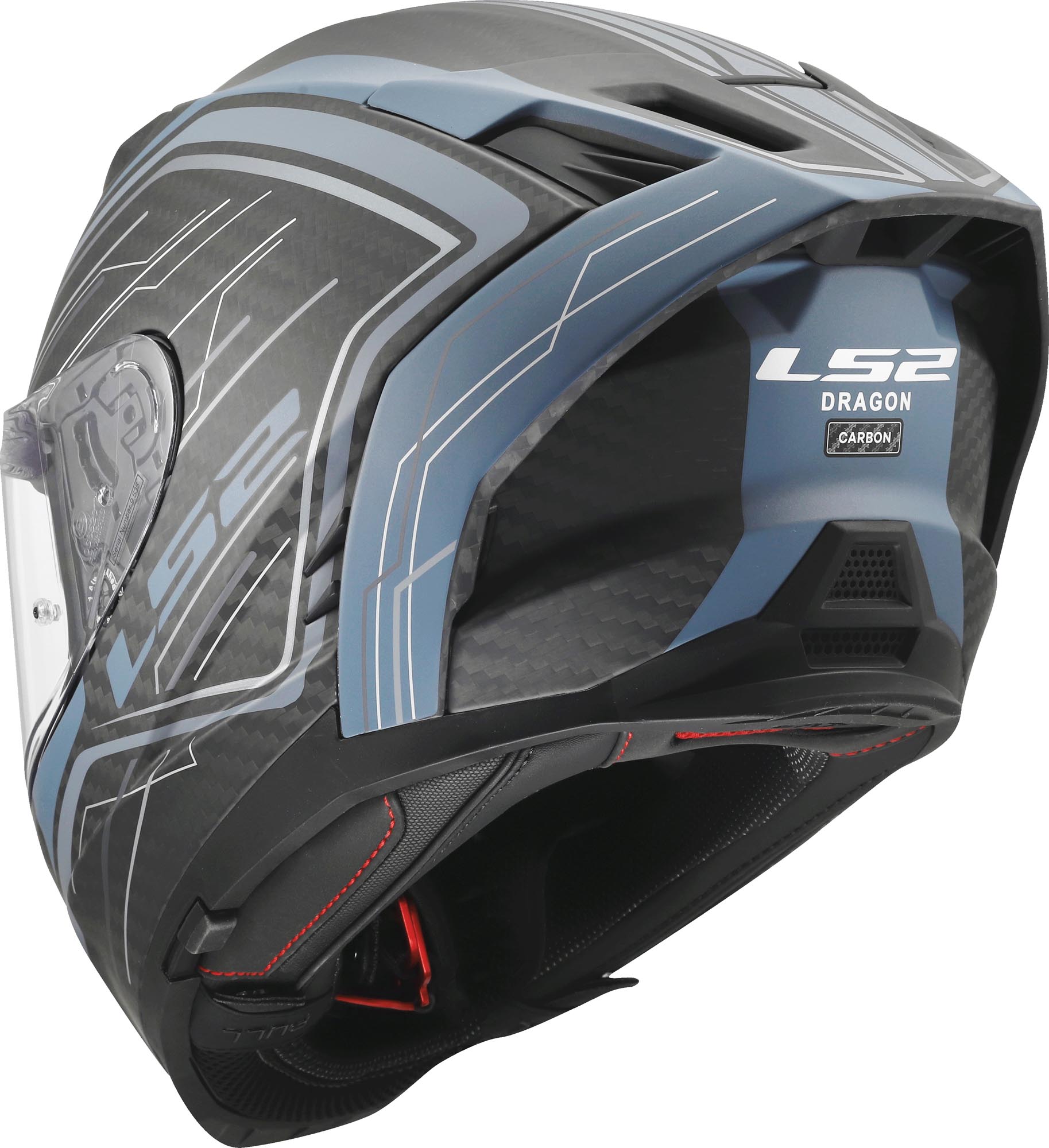 Side view of LS2 FF807 Dragon Subic Helmet, blue, Size S for Men