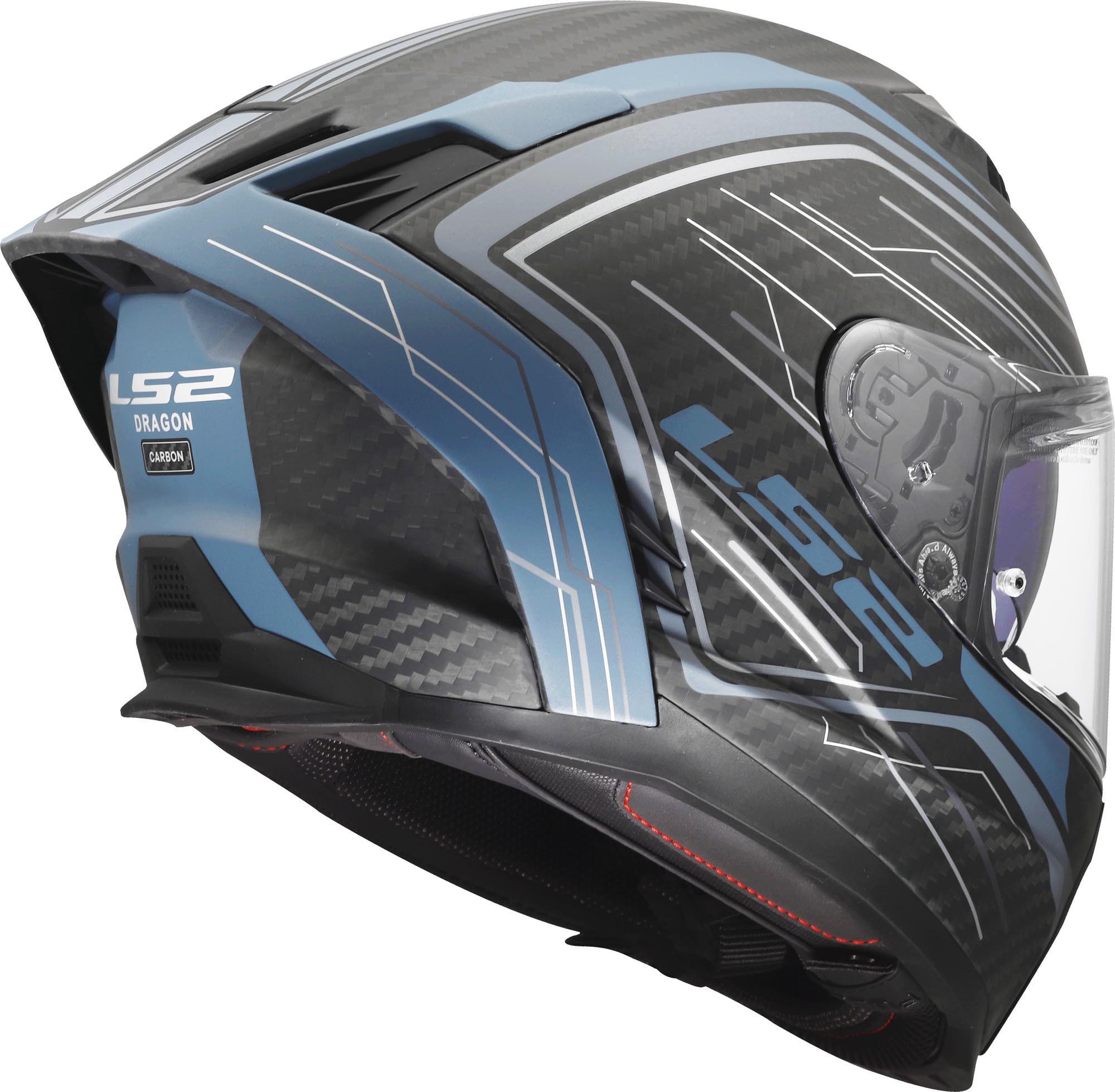 Side view of LS2 FF807 Dragon Subic Helmet, blue, Size S for Men