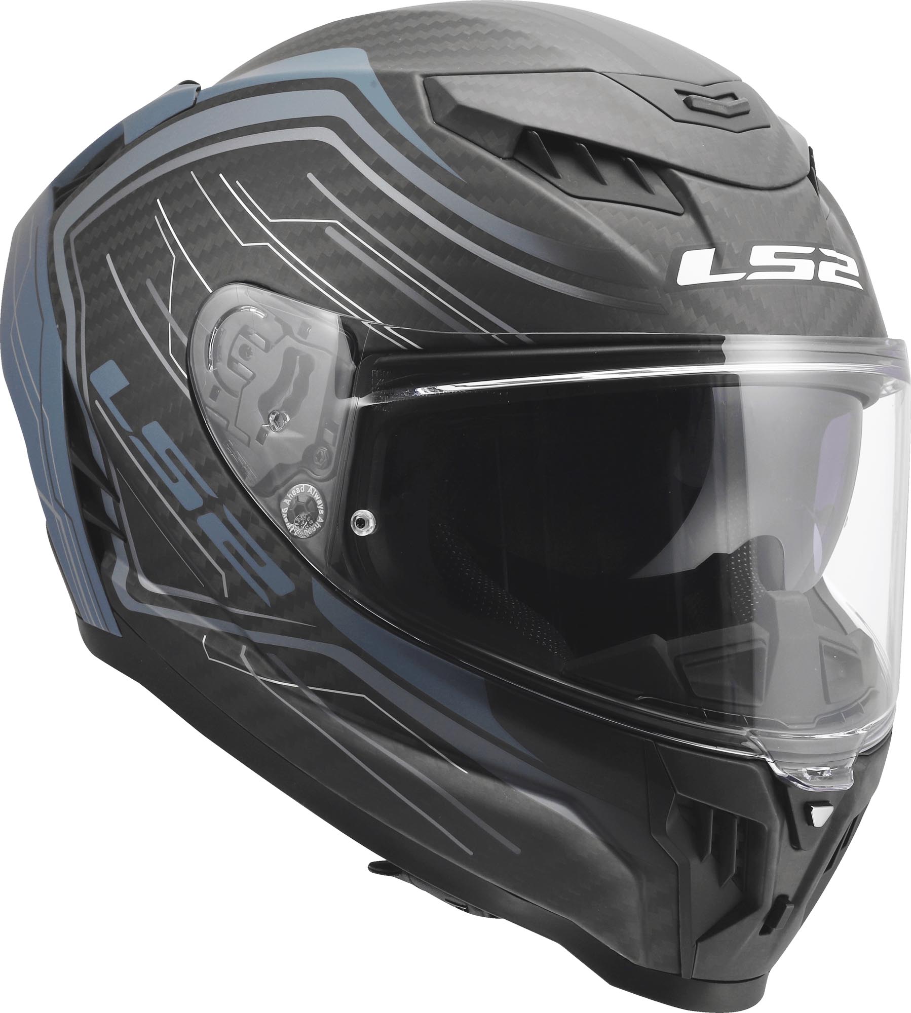 Side view of LS2 FF807 Dragon Subic Helmet, blue, Size S for Men