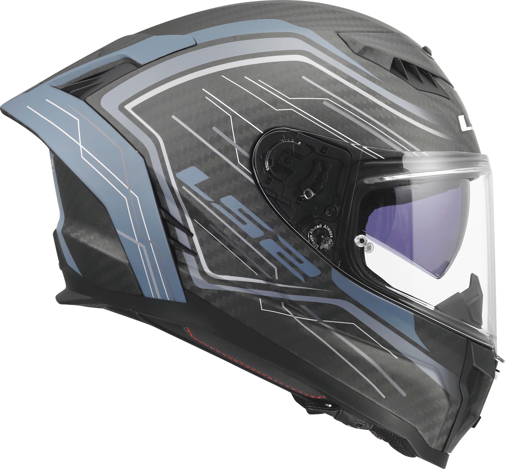 Side view of LS2 FF807 Dragon Subic Helmet, blue, Size S for Men