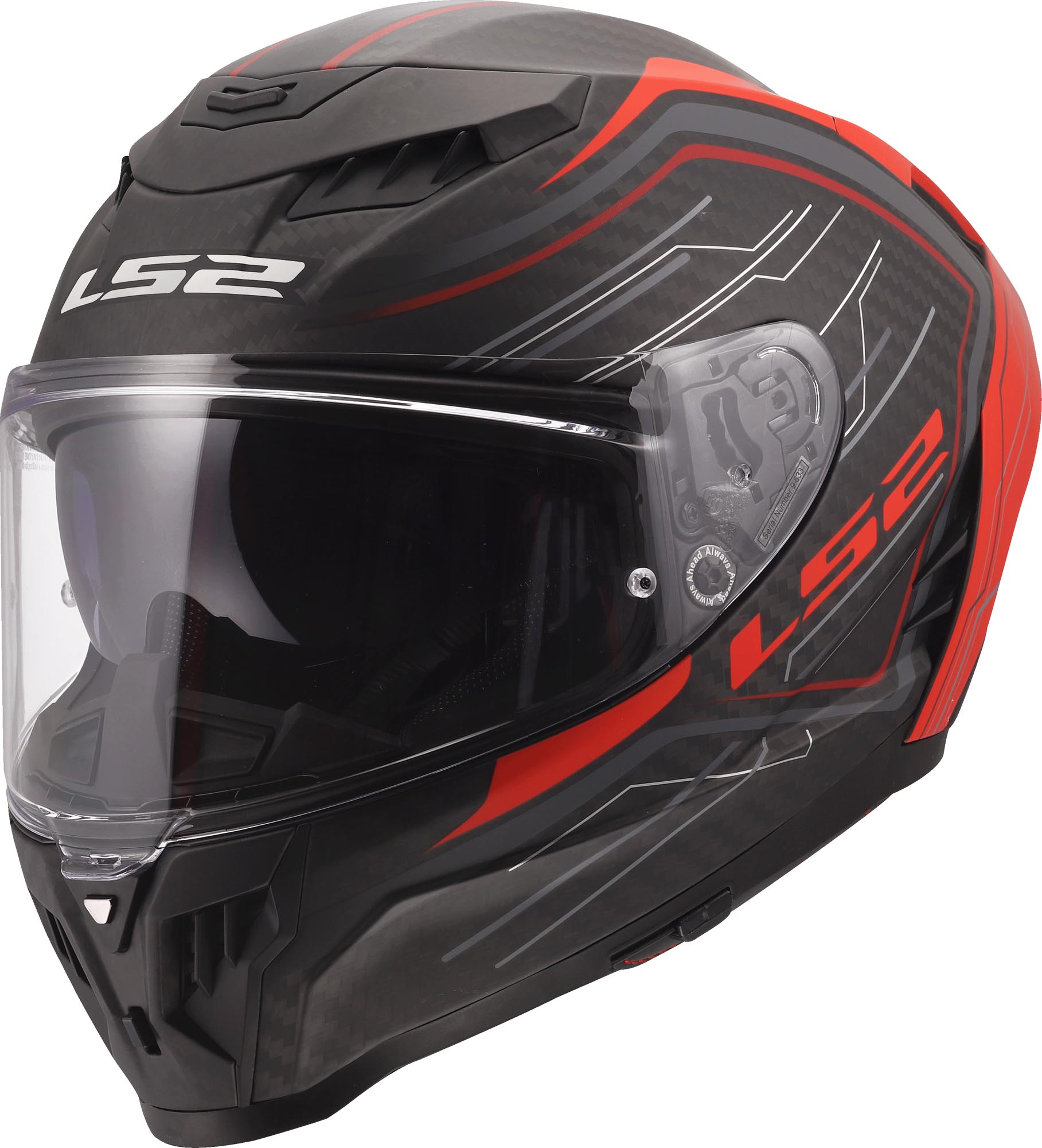 Side view of LS2 FF807 Dragon Subic Helmet, red, Size 3XL for Men
