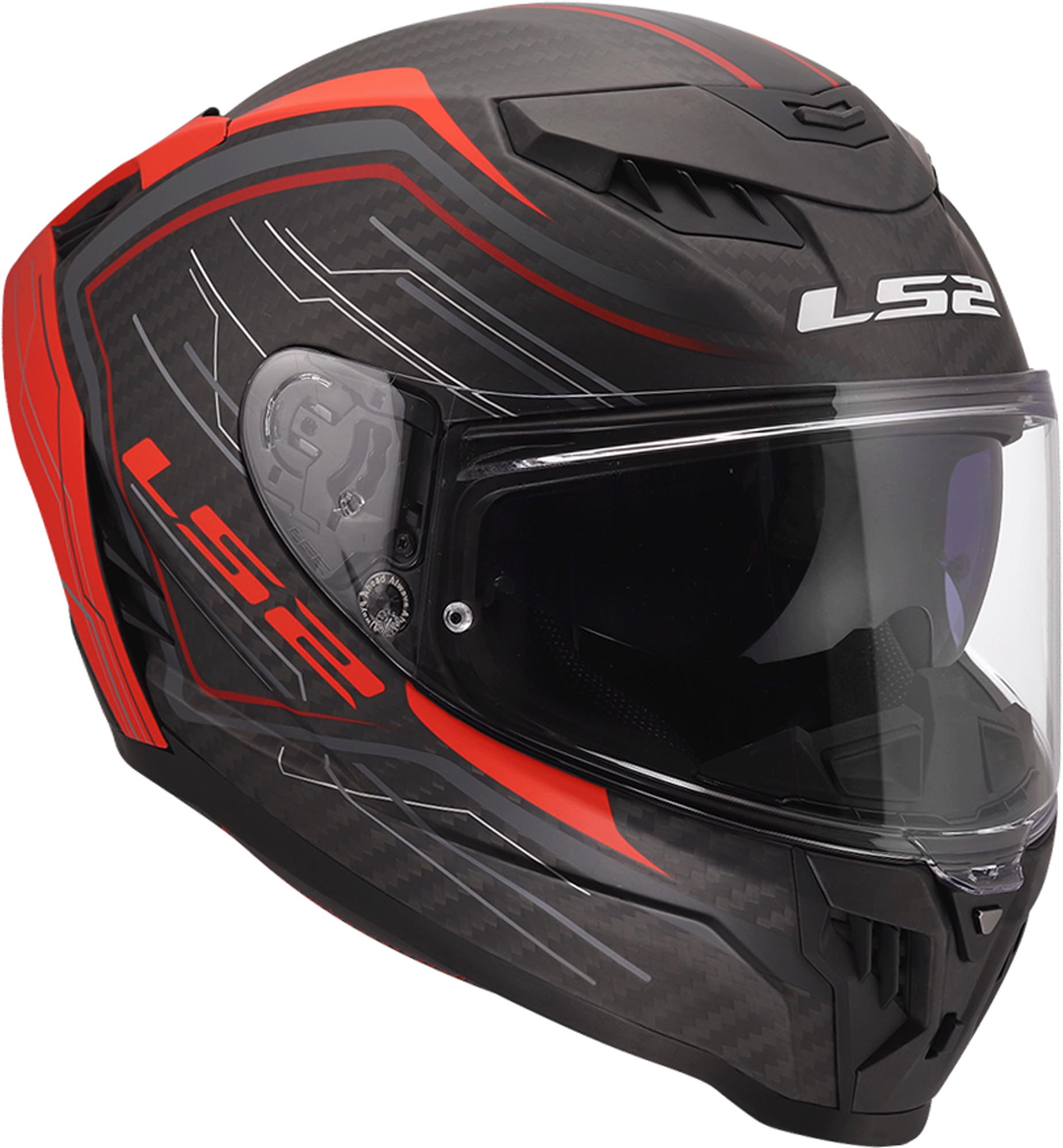 Side view of LS2 FF807 Dragon Subic Helmet, red, Size 3XL for Men