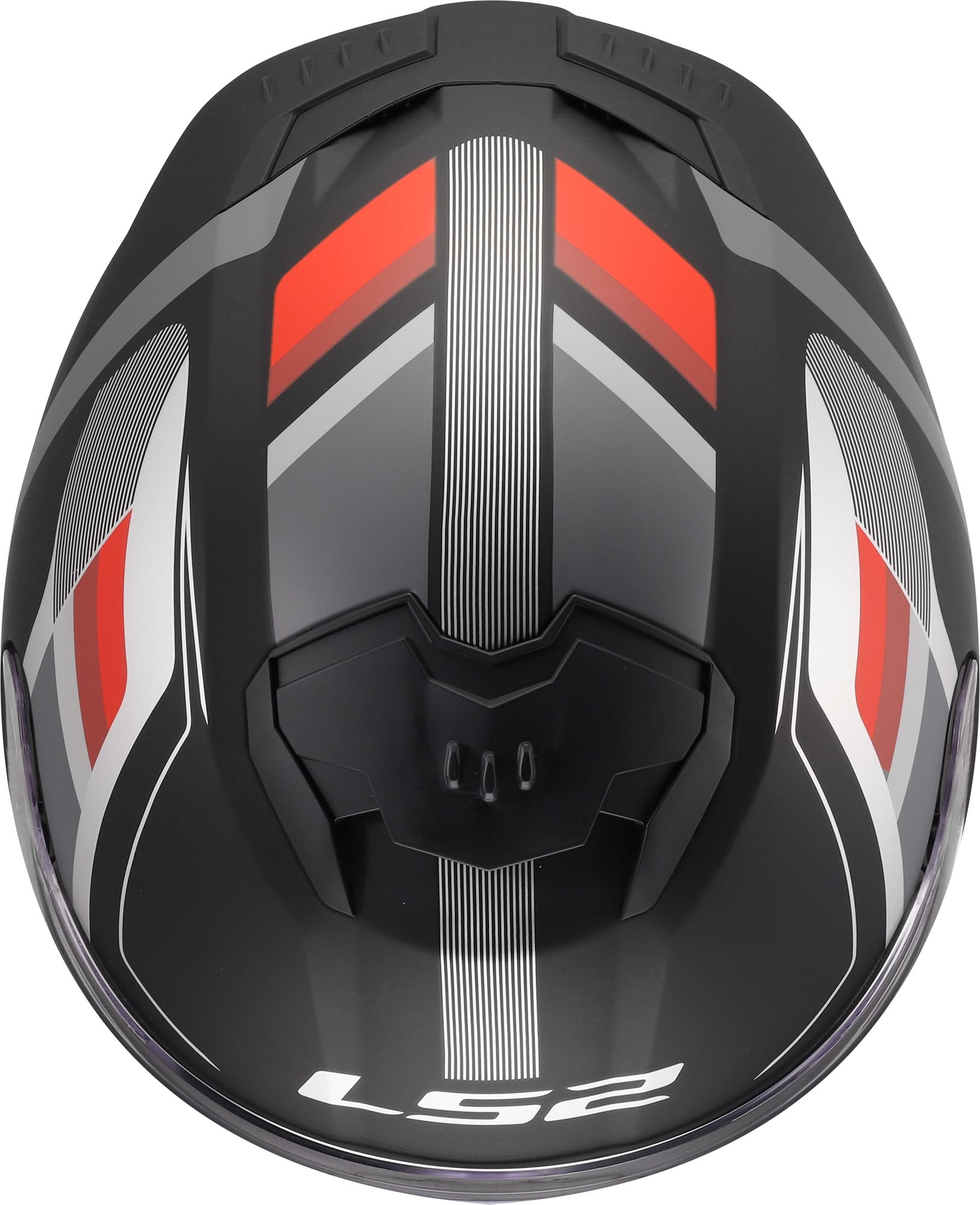 Side view of LS2 FF808 Stream II Vintage Matt Helmet, black-grey-red, Size S for Men