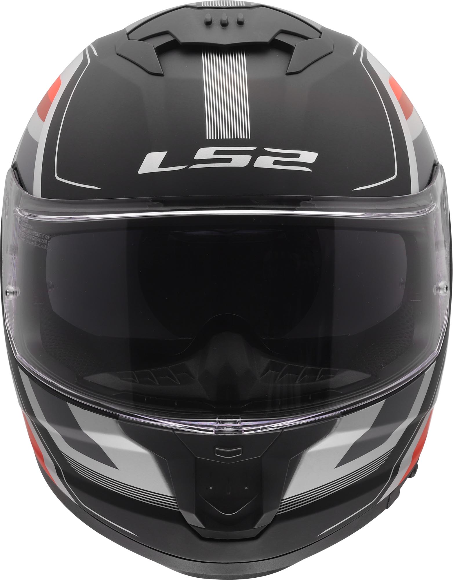 Side view of LS2 FF808 Stream II Vintage Matt Helmet, black-grey-red, Size S for Men