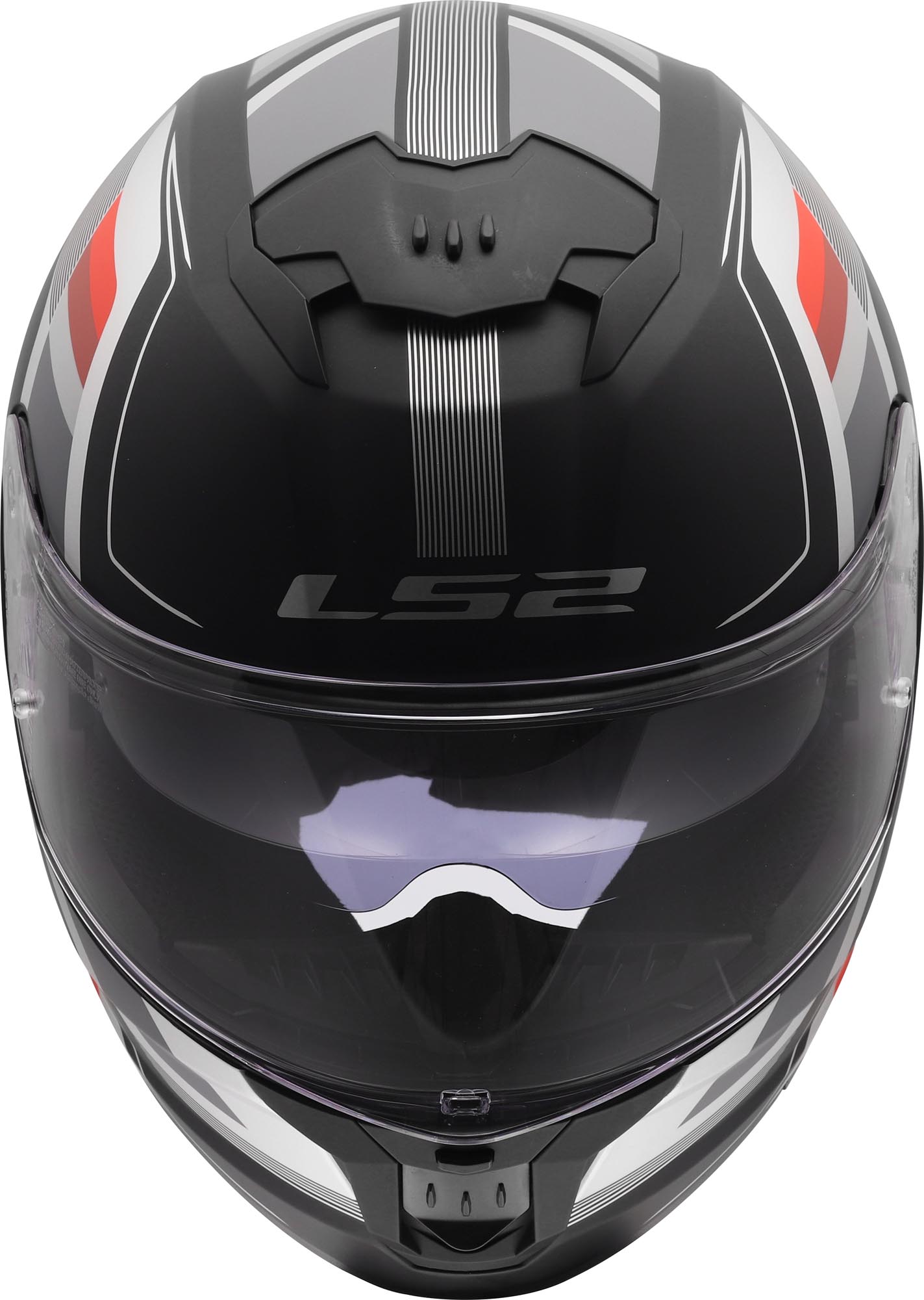 Side view of LS2 FF808 Stream II Vintage Matt Helmet, black-grey-red, Size S for Men