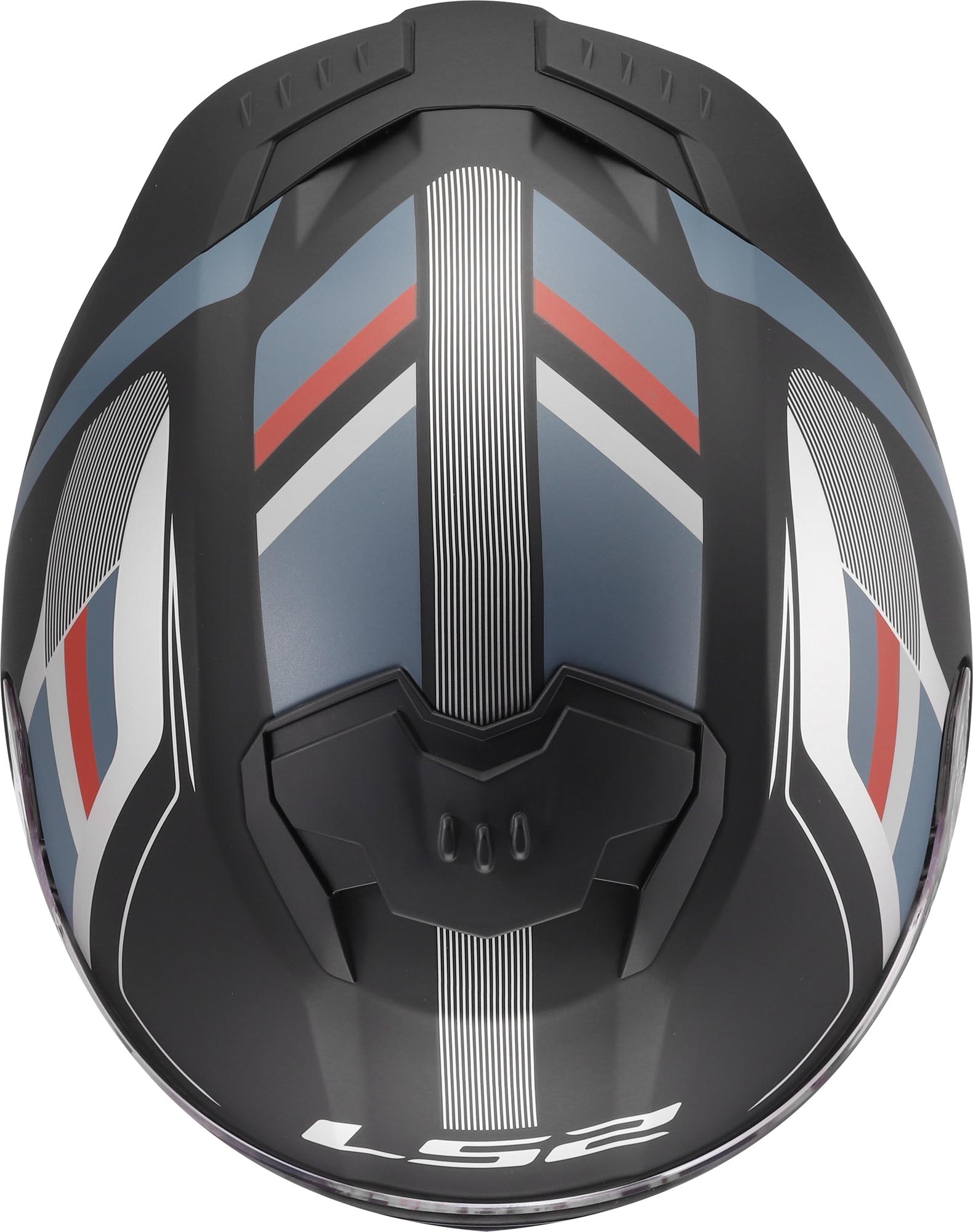 Side view of LS2 FF808 Stream II Vintage Matt Helmet, black-blue, Size XS for Men
