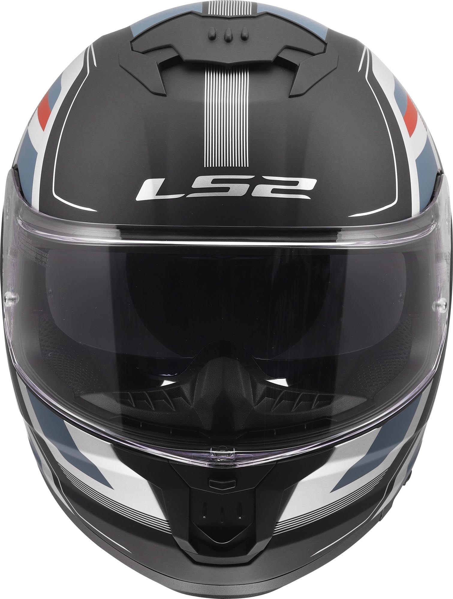 Side view of LS2 FF808 Stream II Vintage Matt Helmet, black-blue, Size XS for Men