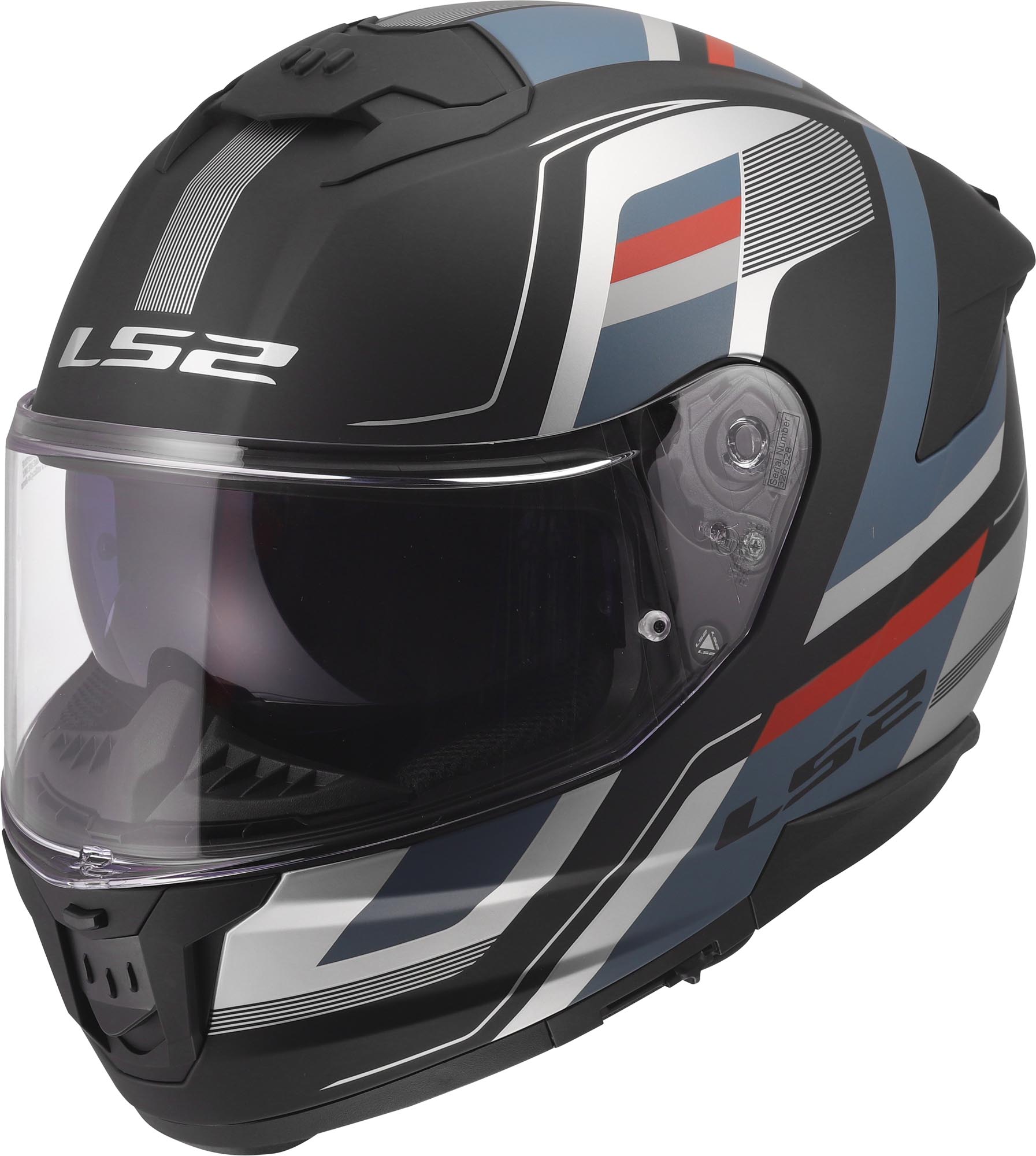 LS2 FF808 Stream II Vintage Matt Helmet, black-blue, Size 3XL for Men-image-962354004