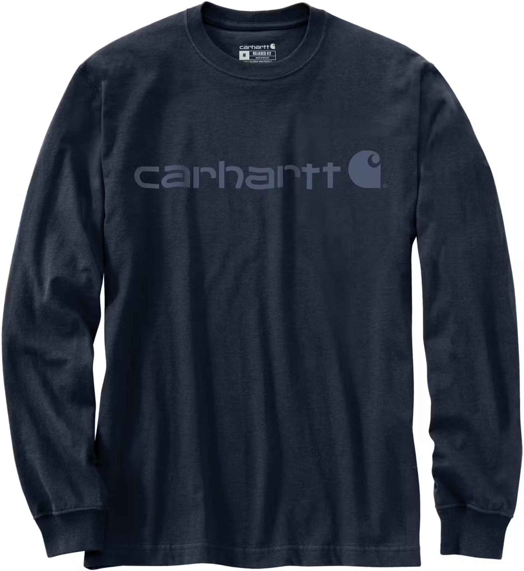 Carhartt Dearborn Relaxed Logo Manches longues, bleu, taille 2XL pour Hommes