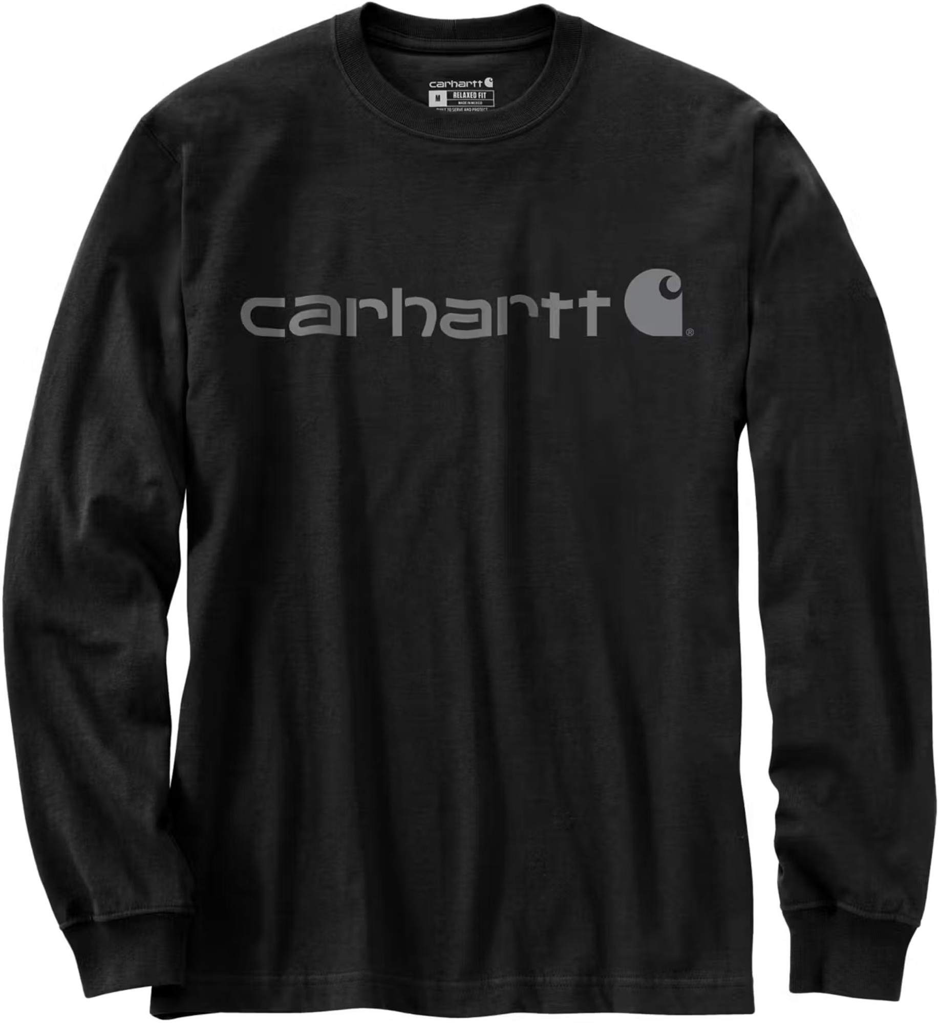 Carhartt Dearborn Relaxed Logo Manches longues, noir-gris, taille XL pour Hommes
