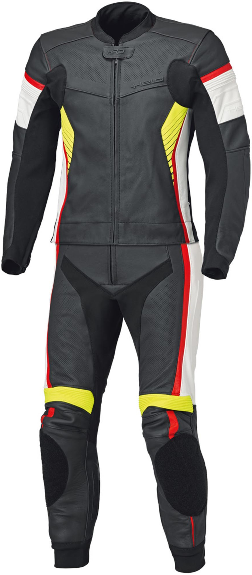 Held Spire 2 Two Piece Motorcycle Leather Suit, black-white-red, Size 62 for Men-image-216496869