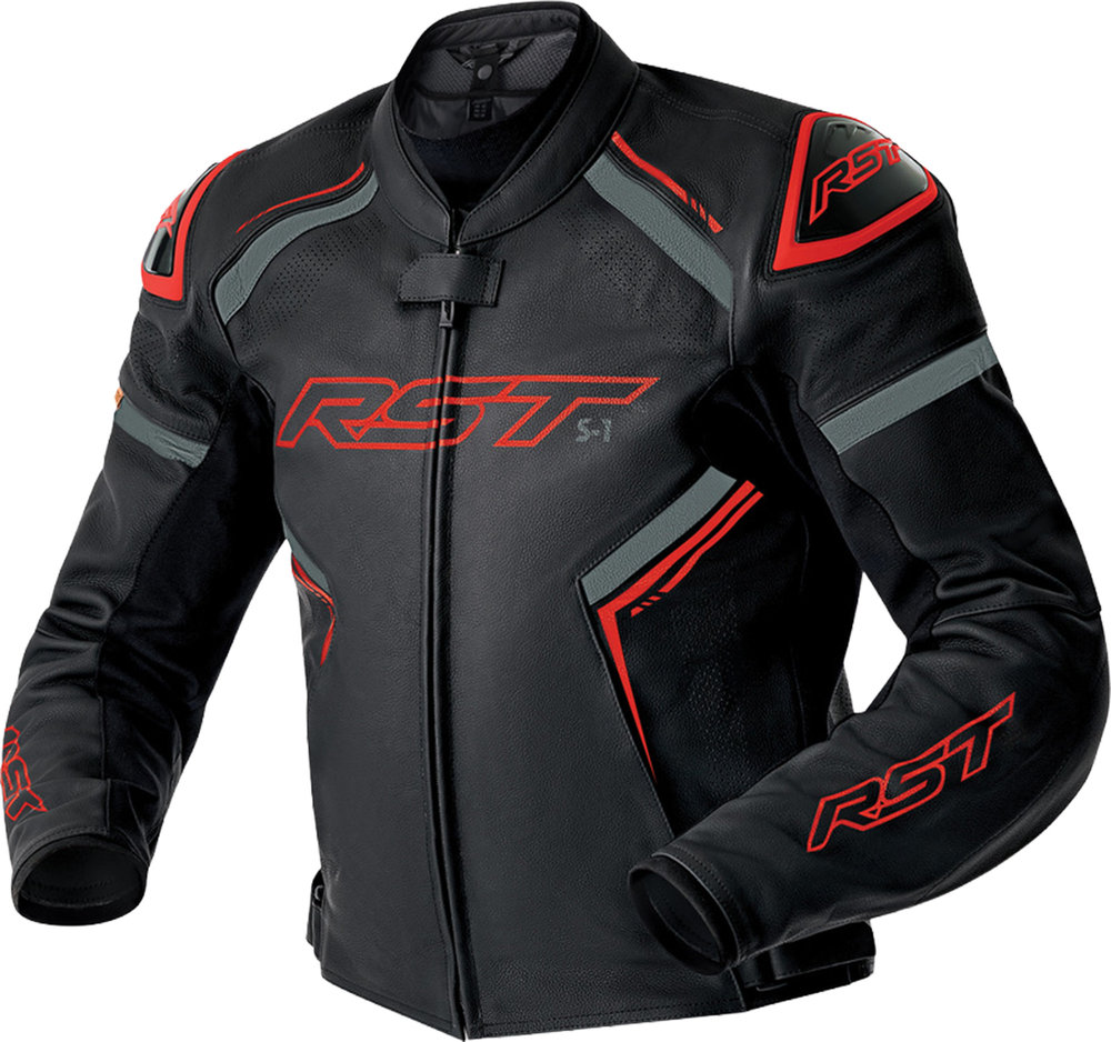 RST S1 D3O Jaqueta de couro perfurada de motocicleta