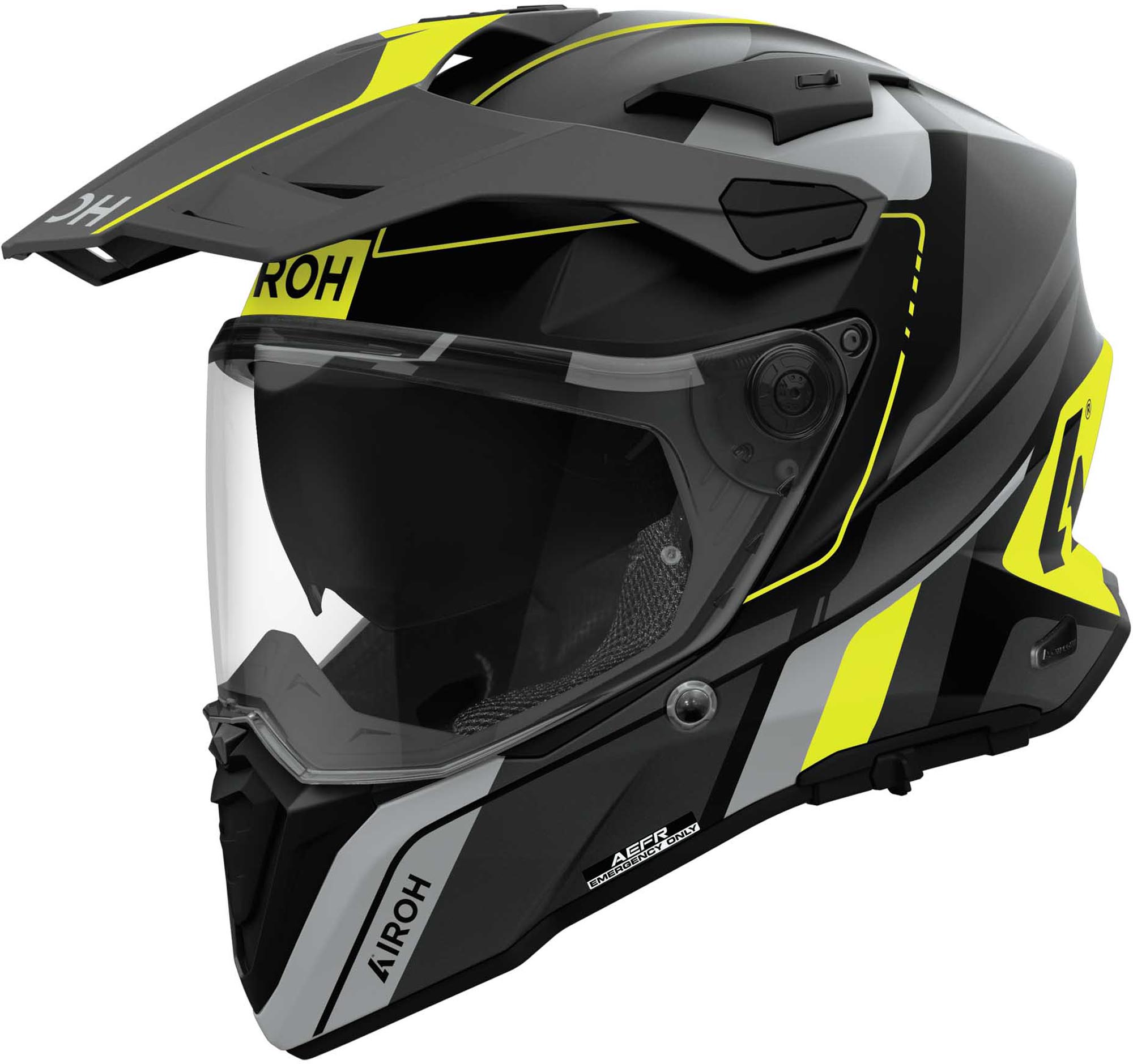 Airoh Commander 2 Skip Motocross Helmet, Black-Grey-Yellow, Size M For Men