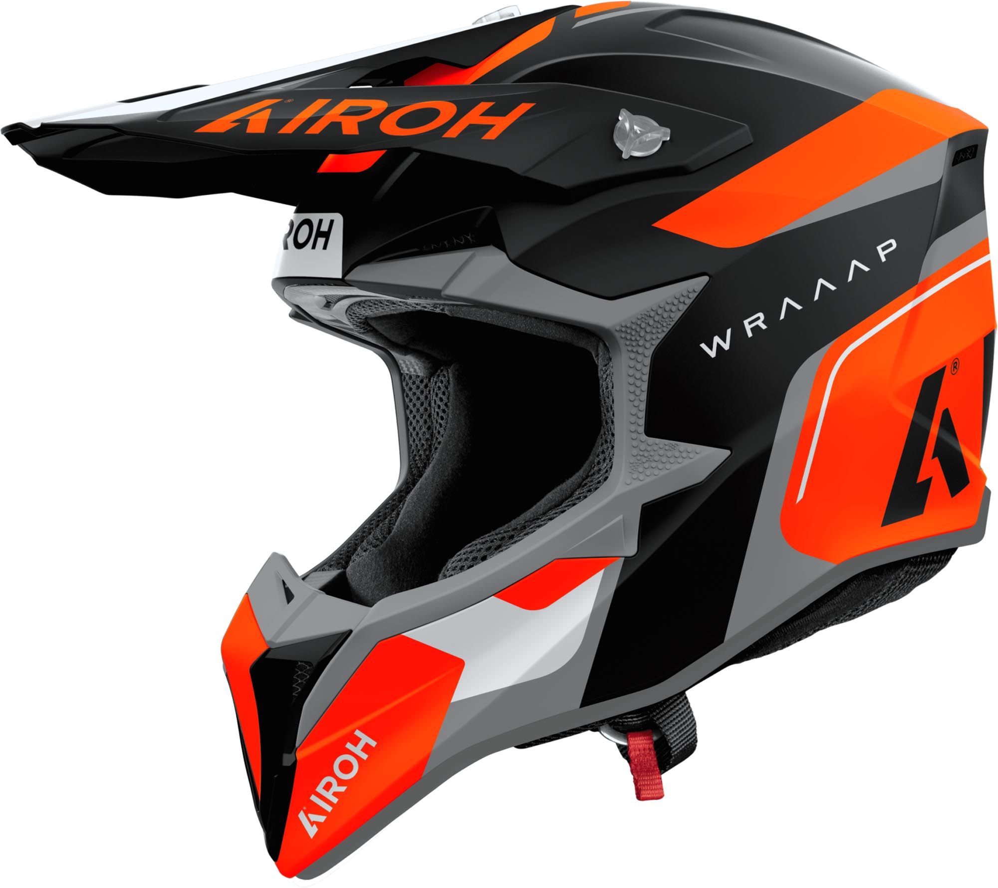 Airoh Men's Black Grey Orange Wraaap Conquer Motocross Helmet, Black-Grey-Orange, Size 2XL For